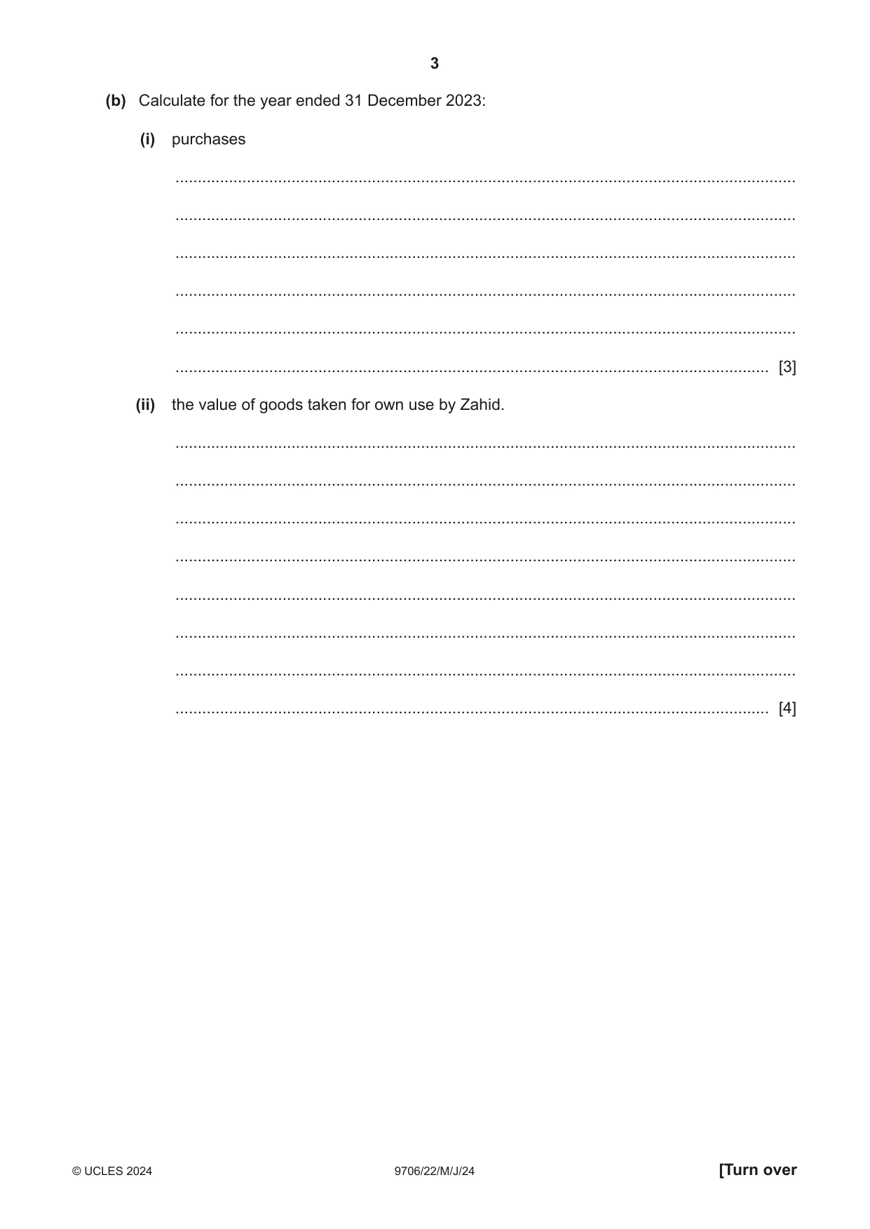 Cambridge A Level Accounting 9706 2024 May/June Paper 2 · Variant 2 question paper, page 3 of 16