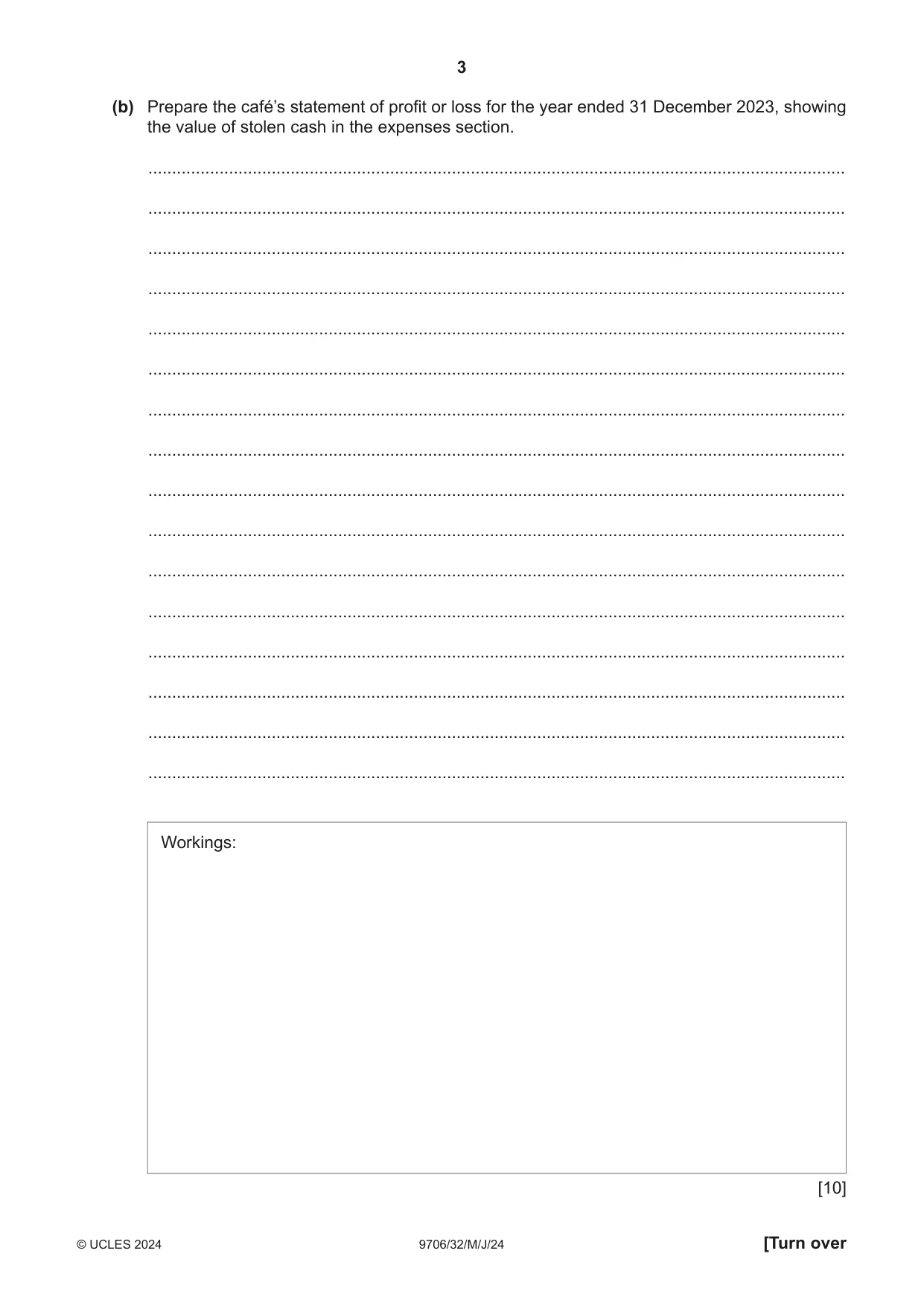 Cambridge A Level Accounting 9706 2024 May/June Paper 3 · Variant 2 question paper, page 3 of 16