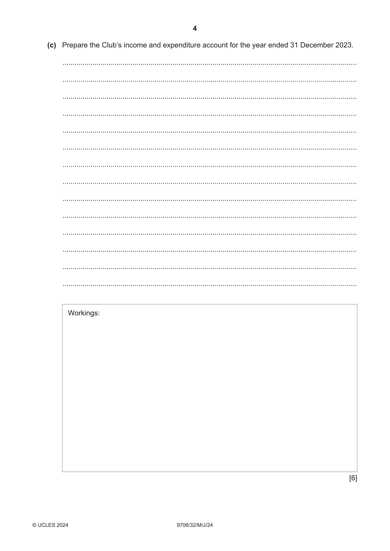 Cambridge A Level Accounting 9706 2024 May/June Paper 3 · Variant 2 question paper, page 4 of 16