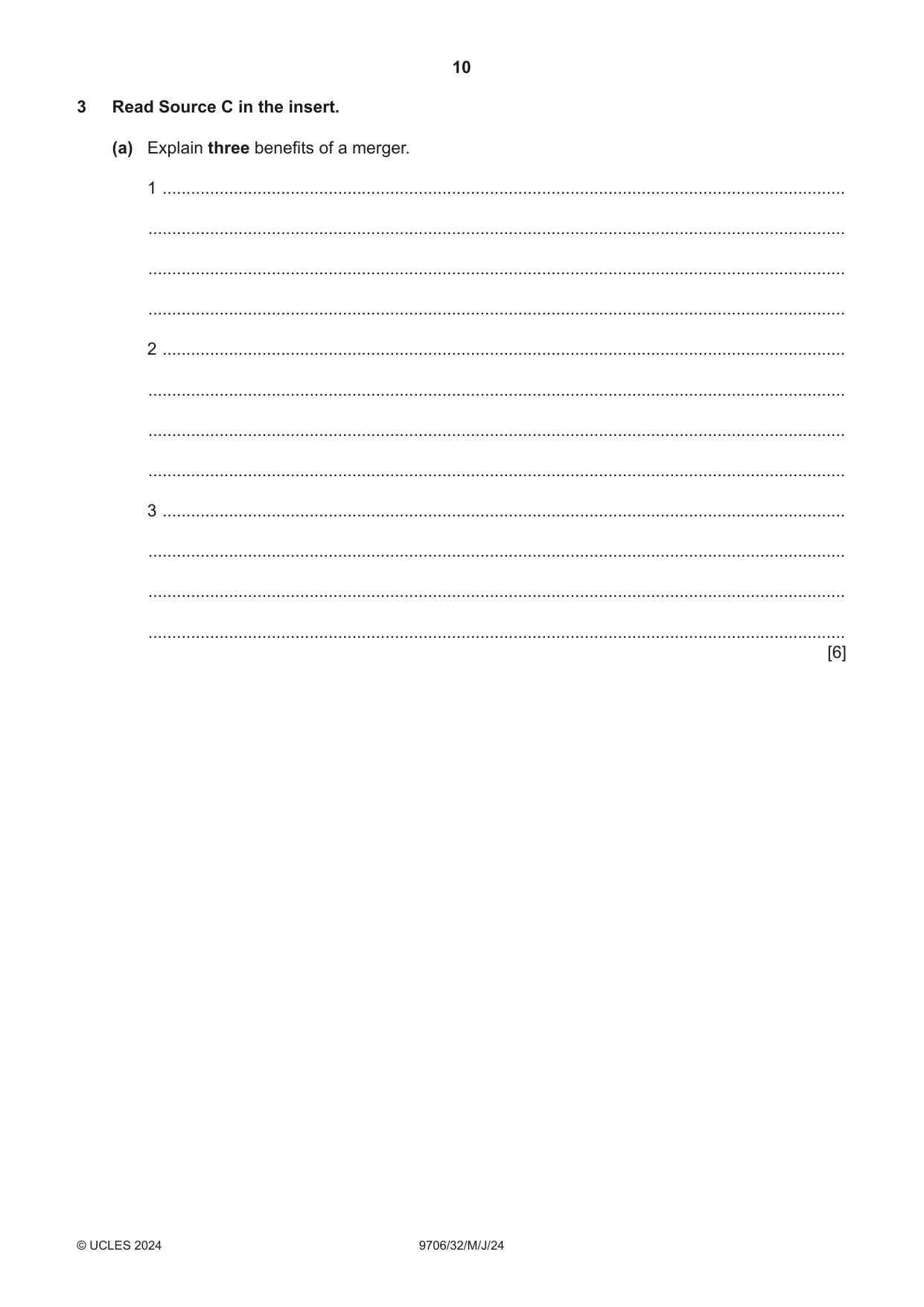 Cambridge A Level Accounting 9706 2024 May/June Paper 3 · Variant 2 question paper, page 10 of 16