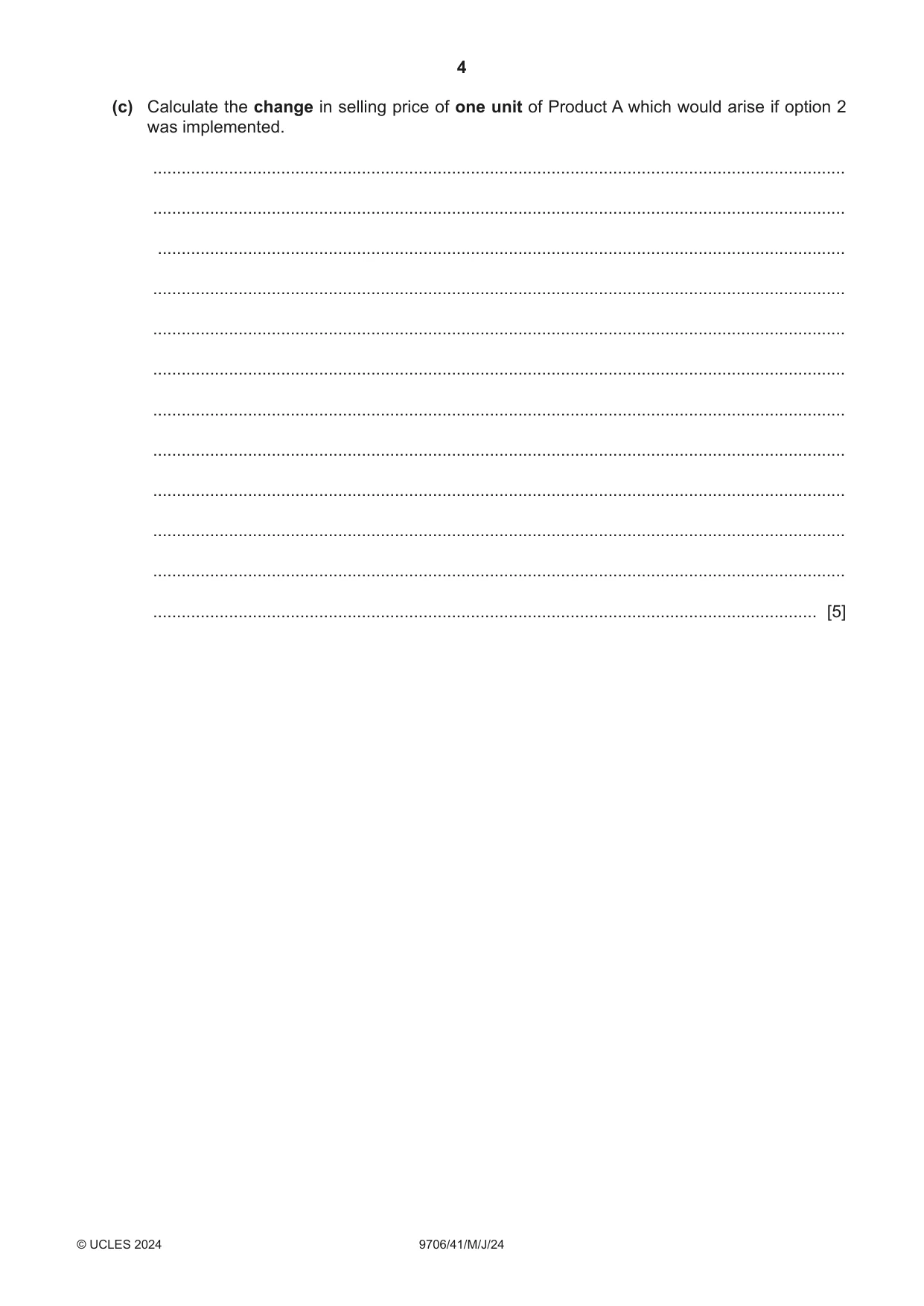 Cambridge A Level Accounting 9706 2024 May/June Paper 4 · Variant 1 question paper, page 4 of 8