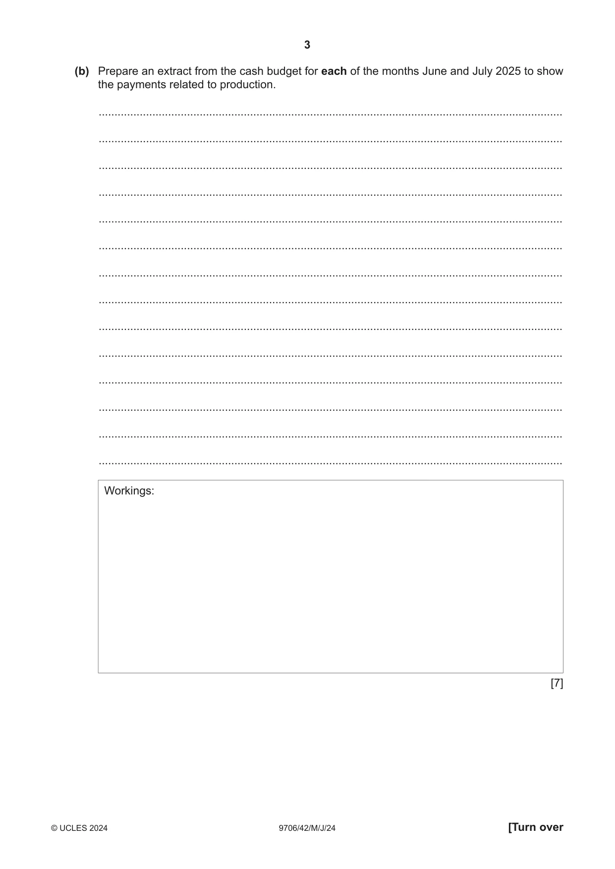 Cambridge A Level Accounting 9706 2024 May/June Paper 4 · Variant 2 question paper, page 3 of 12
