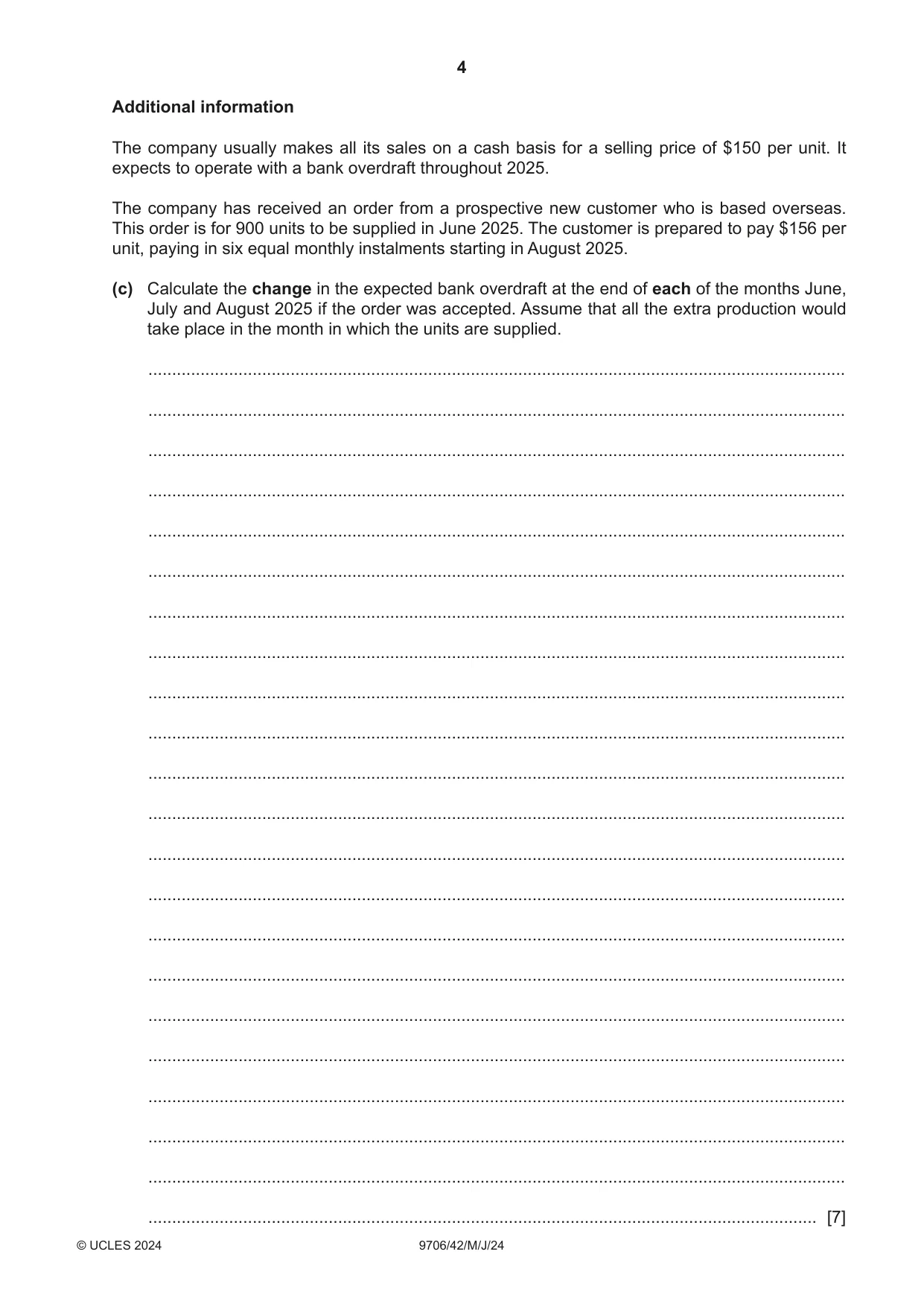 Cambridge A Level Accounting 9706 2024 May/June Paper 4 · Variant 2 question paper, page 4 of 12