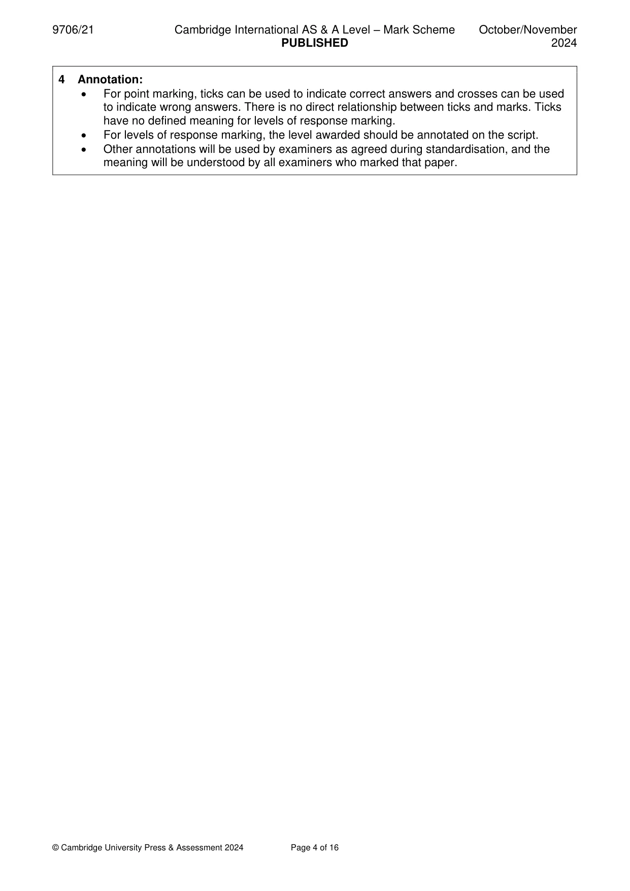 Mark scheme, page 4 of 16