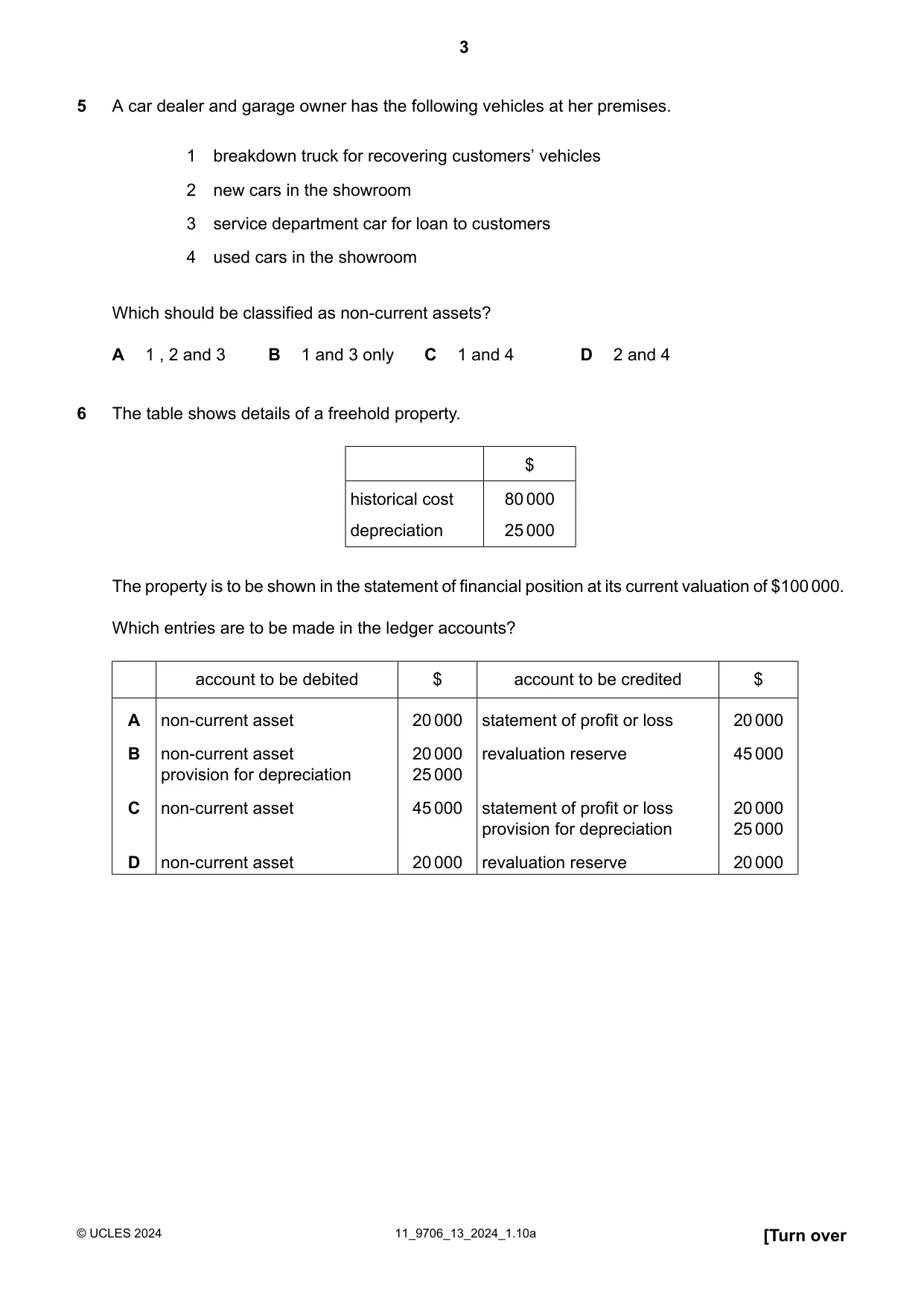 Cambridge A Level Accounting 9706 2024 Oct/Nov Paper 1 · Variant 3 question paper, page 3 of 12