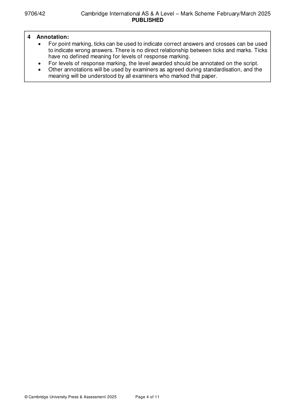 Mark scheme, page 4 of 11