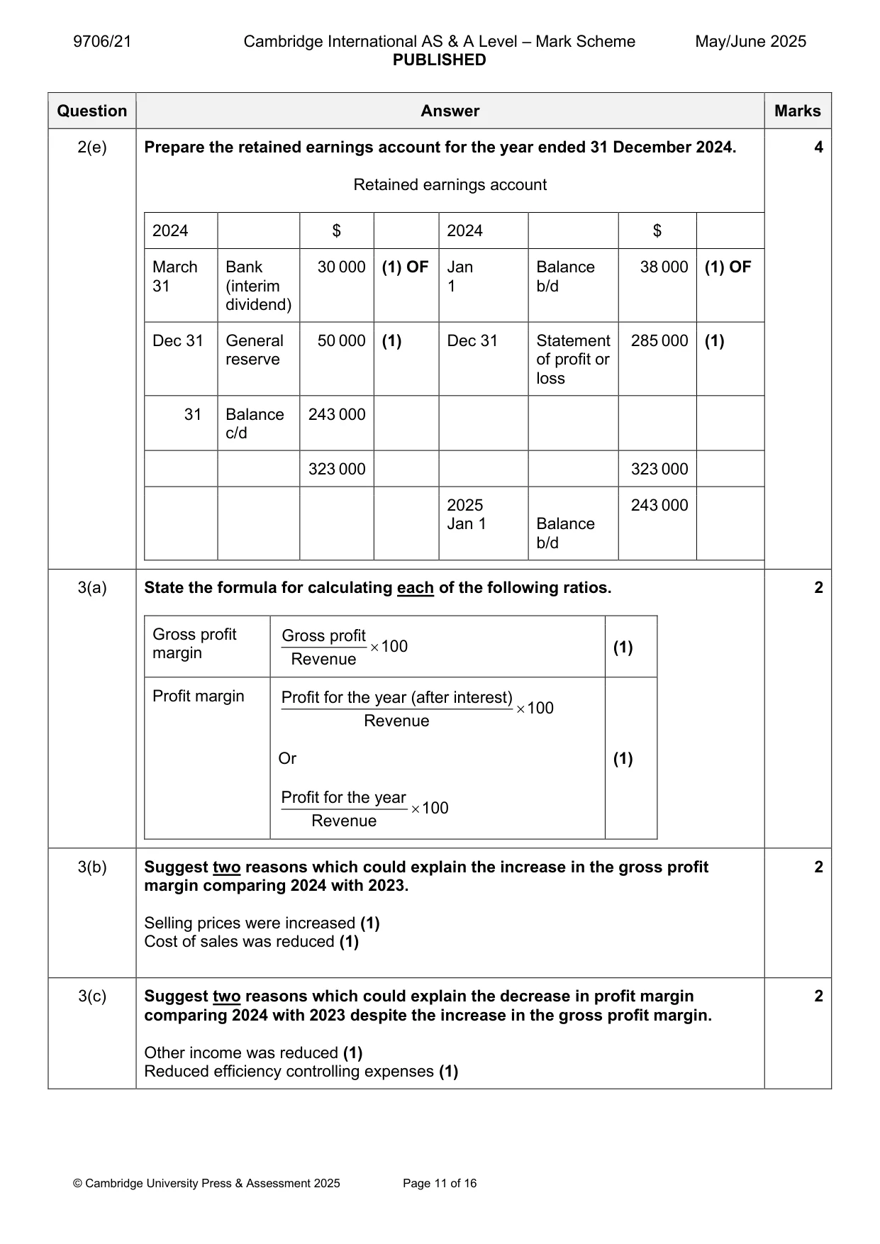 Mark scheme, page 11 of 16