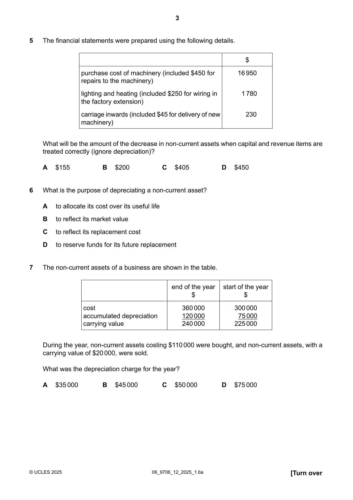 Cambridge A Level Accounting 9706 2025 May/June Paper 1 · Variant 2 question paper, page 3 of 12