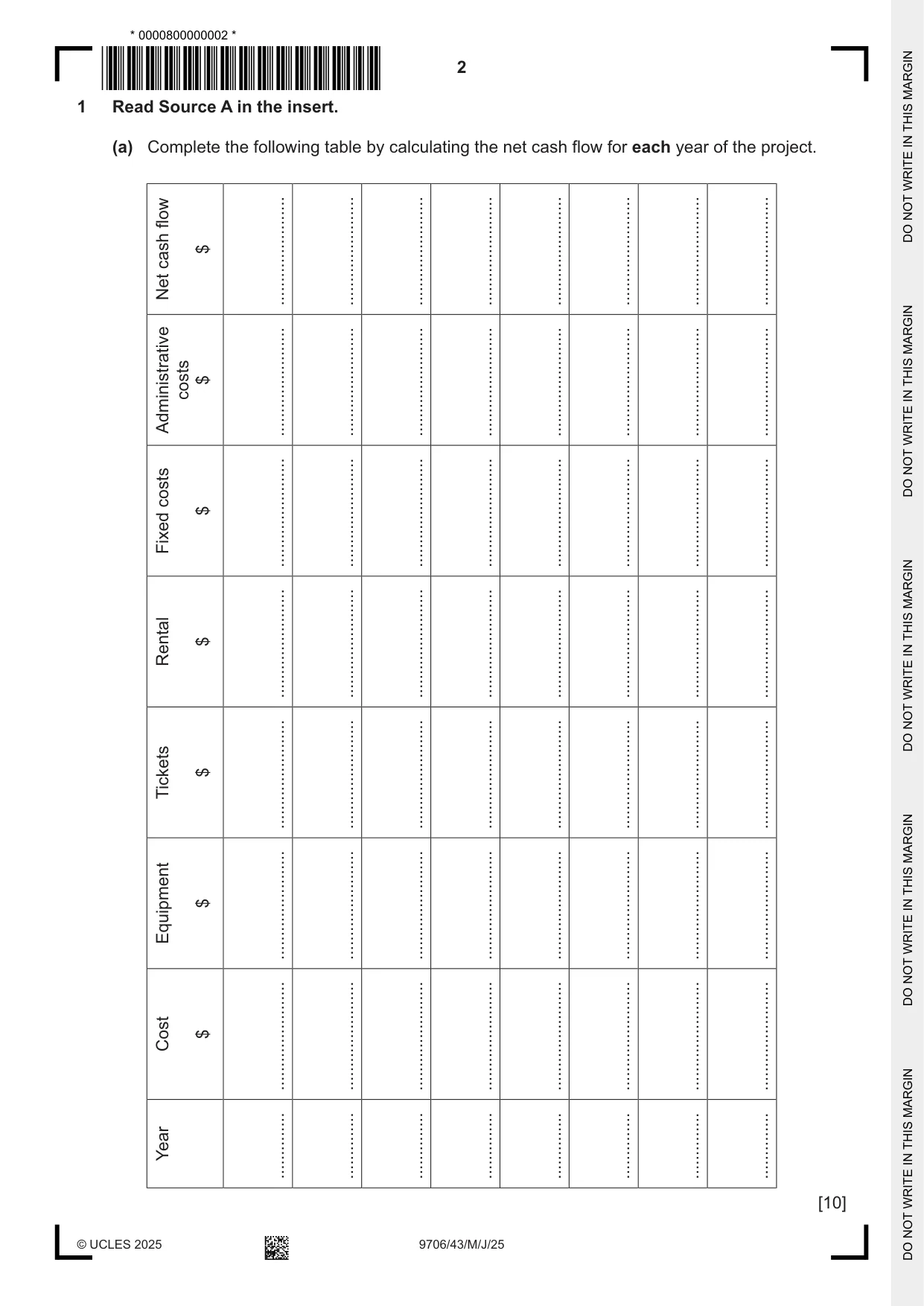 Cambridge A Level Accounting 9706 2025 May/June Paper 4 · Variant 3 question paper, page 2 of 12