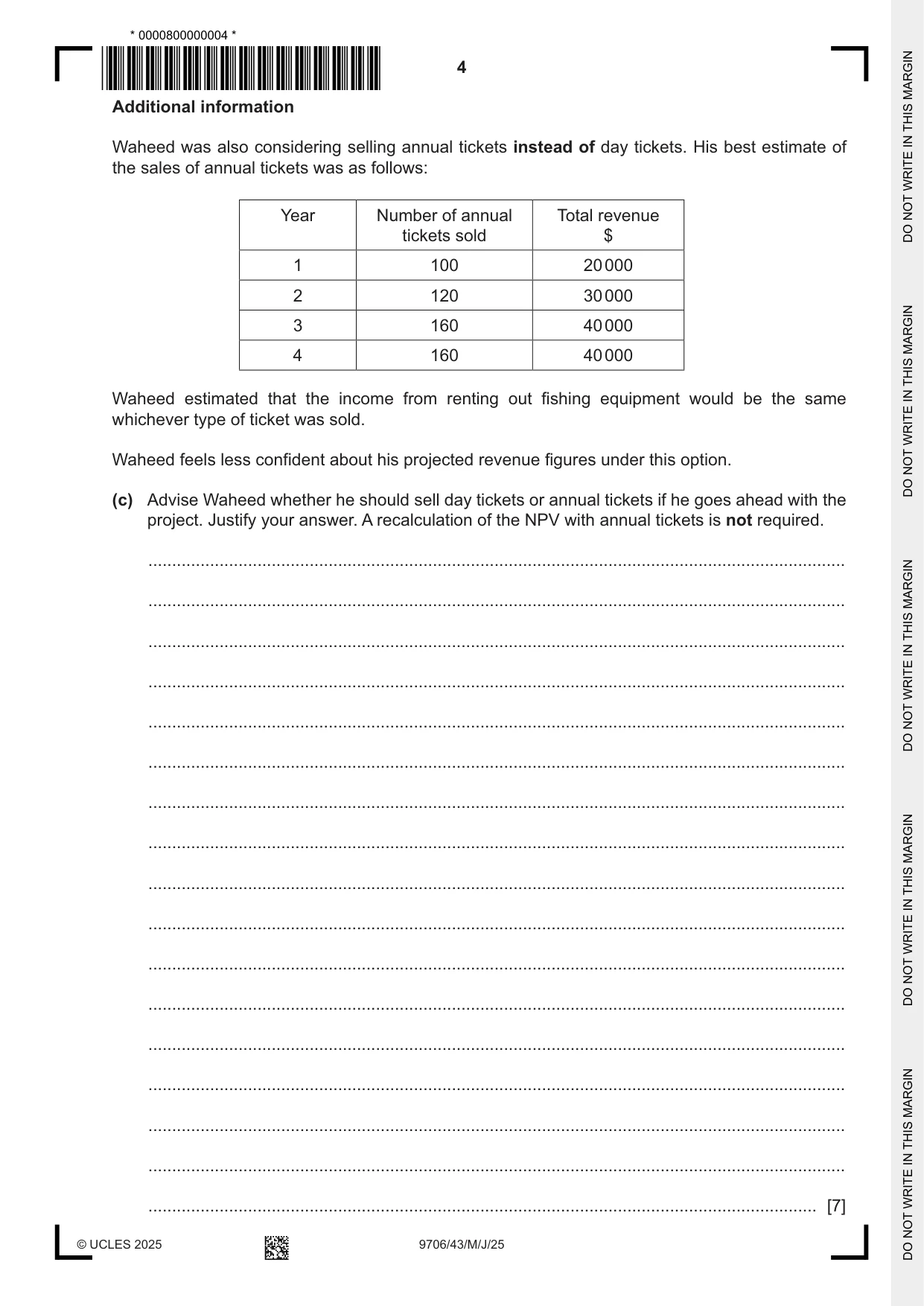 Cambridge A Level Accounting 9706 2025 May/June Paper 4 · Variant 3 question paper, page 4 of 12