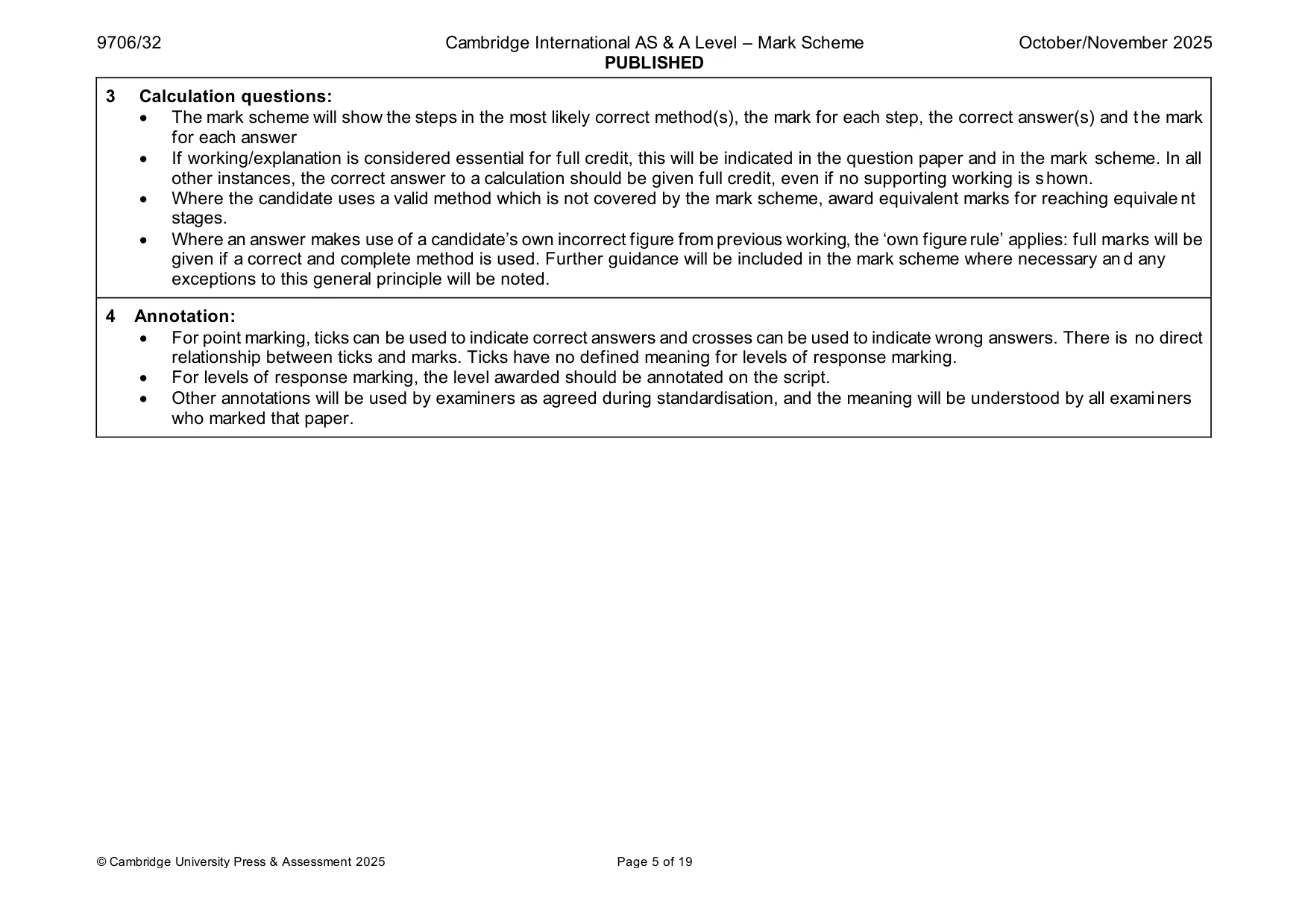 Mark scheme, page 5 of 19