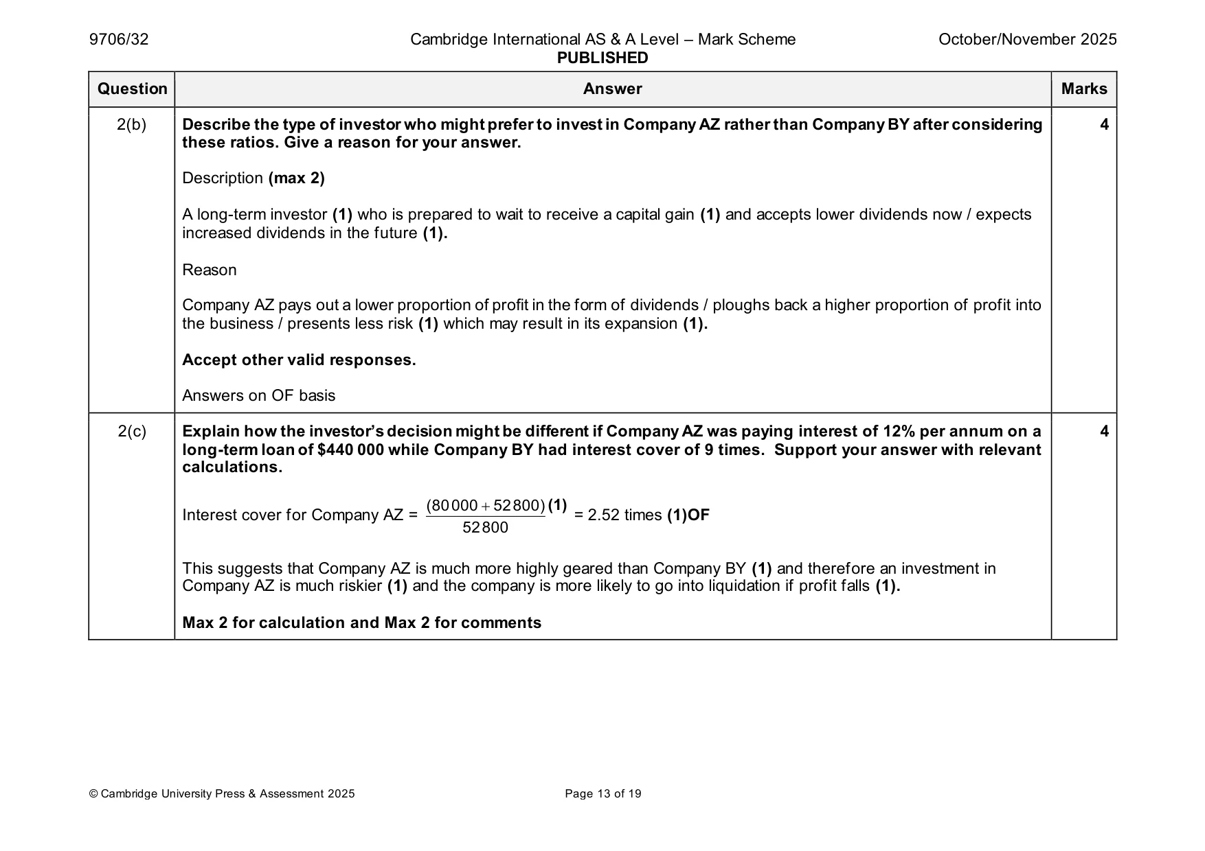 Mark scheme, page 13 of 19