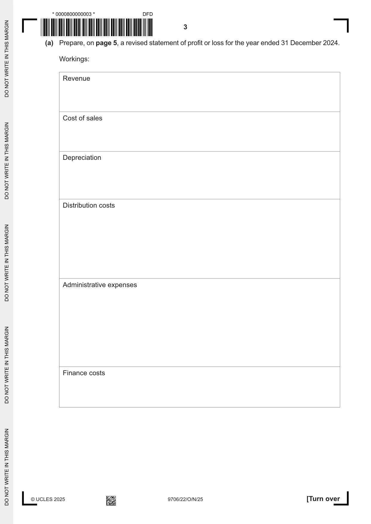 Cambridge A Level Accounting 9706 2025 Oct/Nov Paper 2 · Variant 2 question paper, page 3 of 20