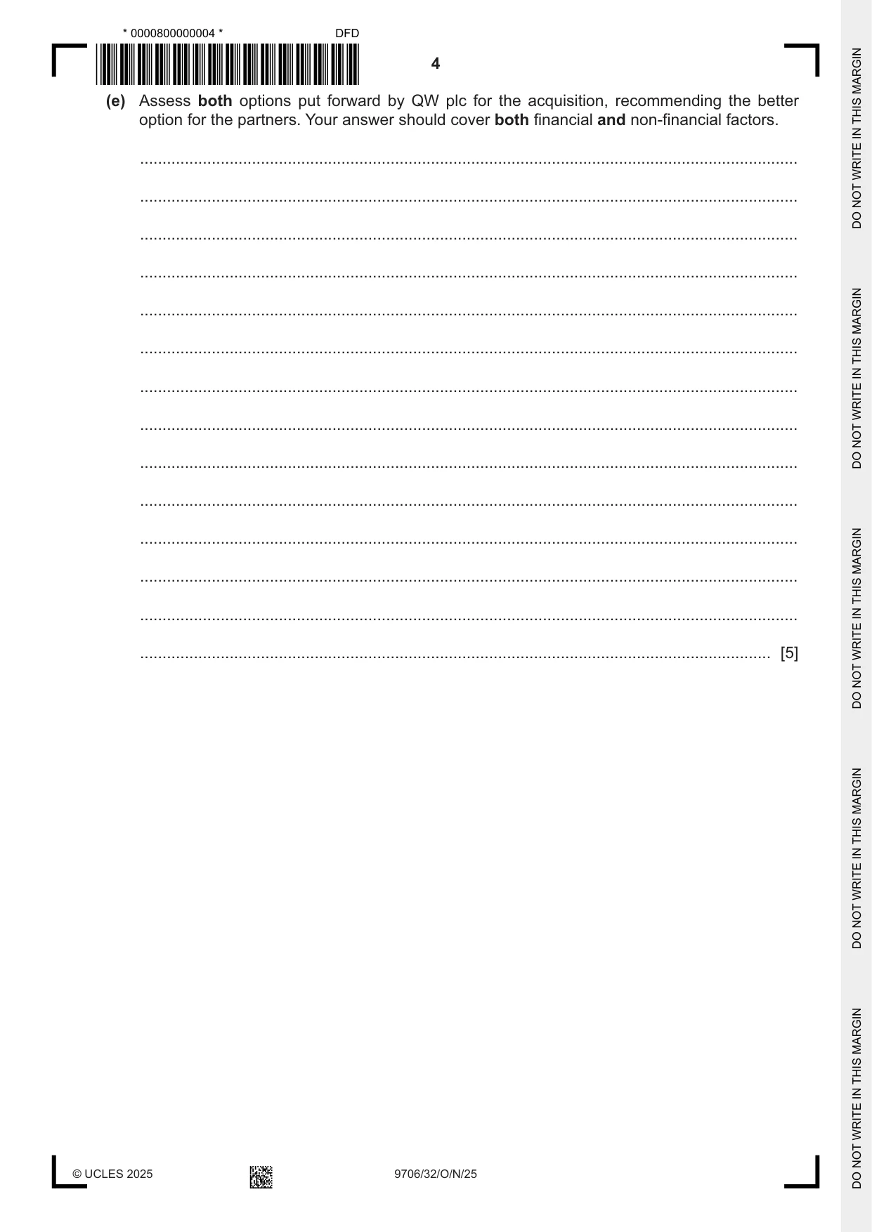 Cambridge A Level Accounting 9706 2025 Oct/Nov Paper 3 · Variant 2 question paper, page 4 of 16