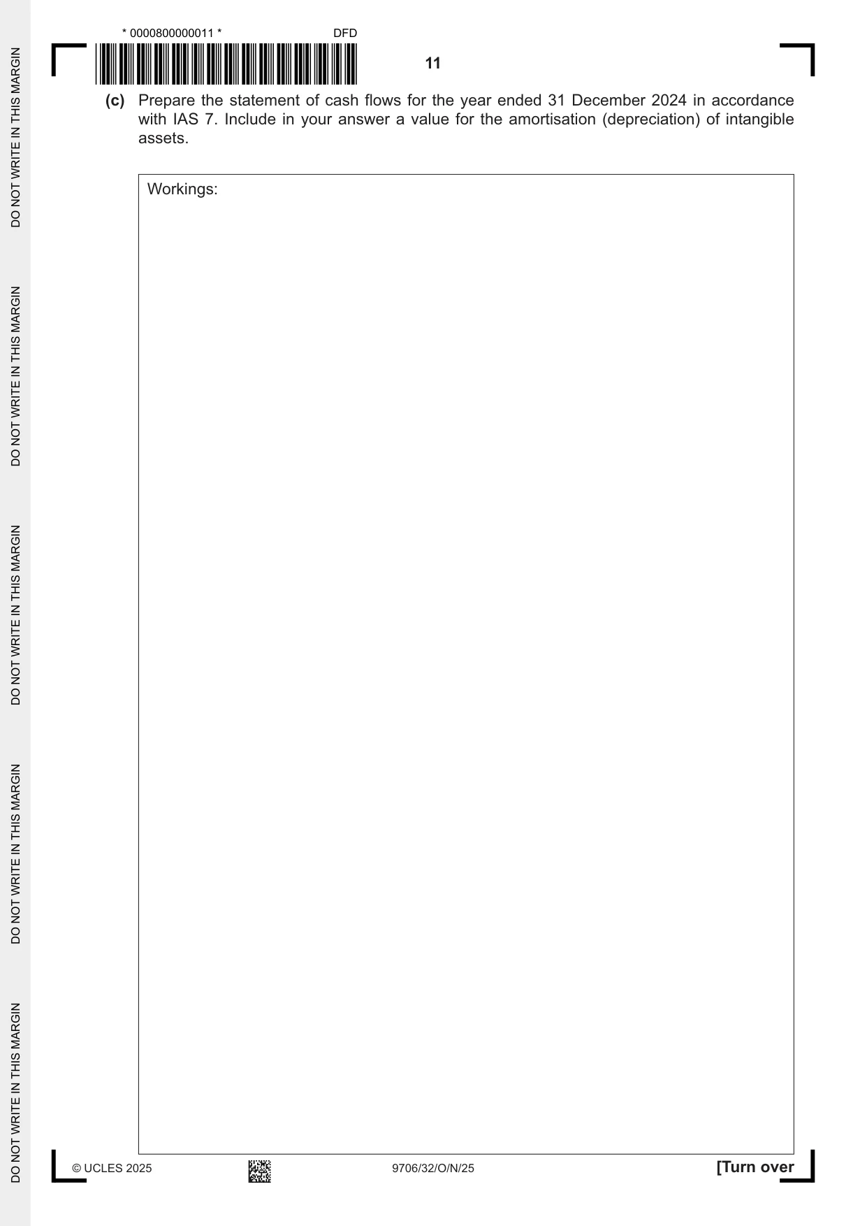 Cambridge A Level Accounting 9706 2025 Oct/Nov Paper 3 · Variant 2 question paper, page 11 of 16