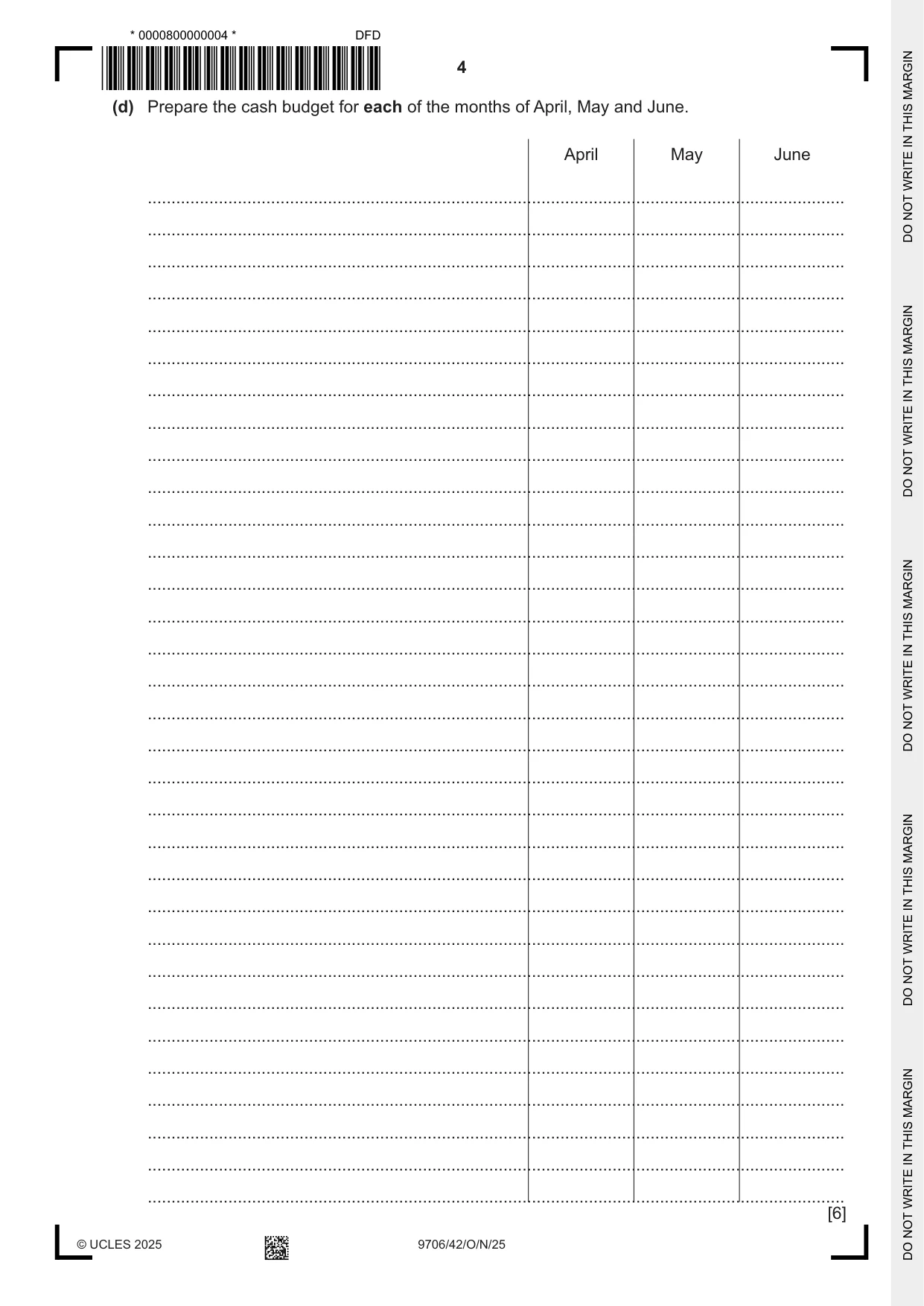 Cambridge A Level Accounting 9706 2025 Oct/Nov Paper 4 · Variant 2 question paper, page 4 of 12