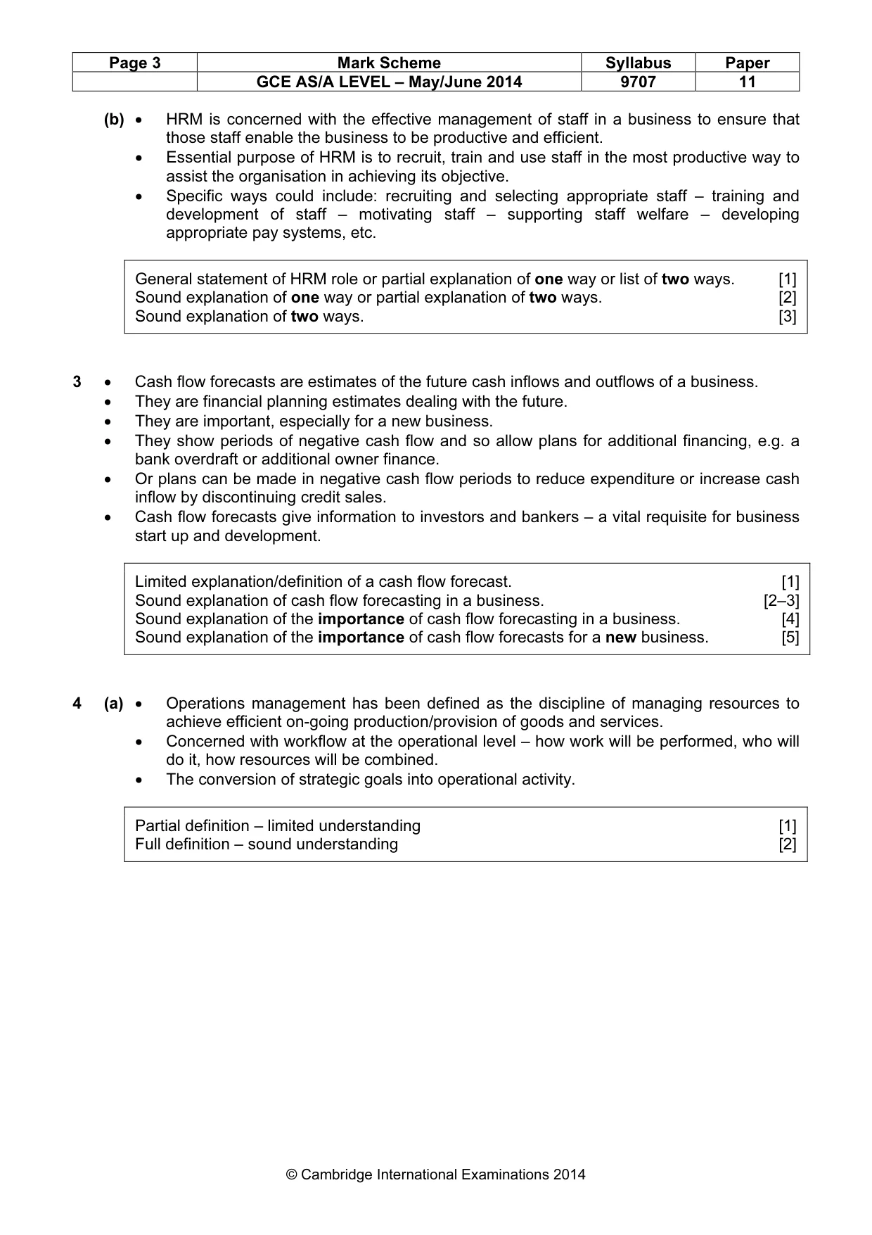 Mark scheme, page 3 of 6