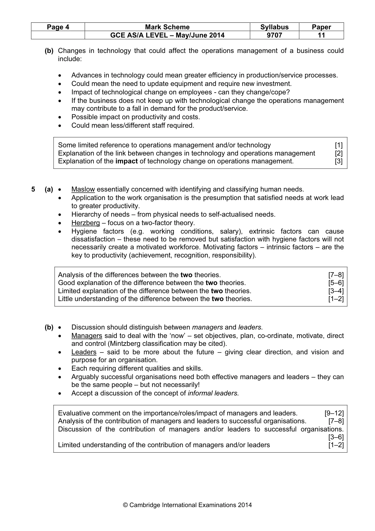 Mark scheme, page 4 of 6