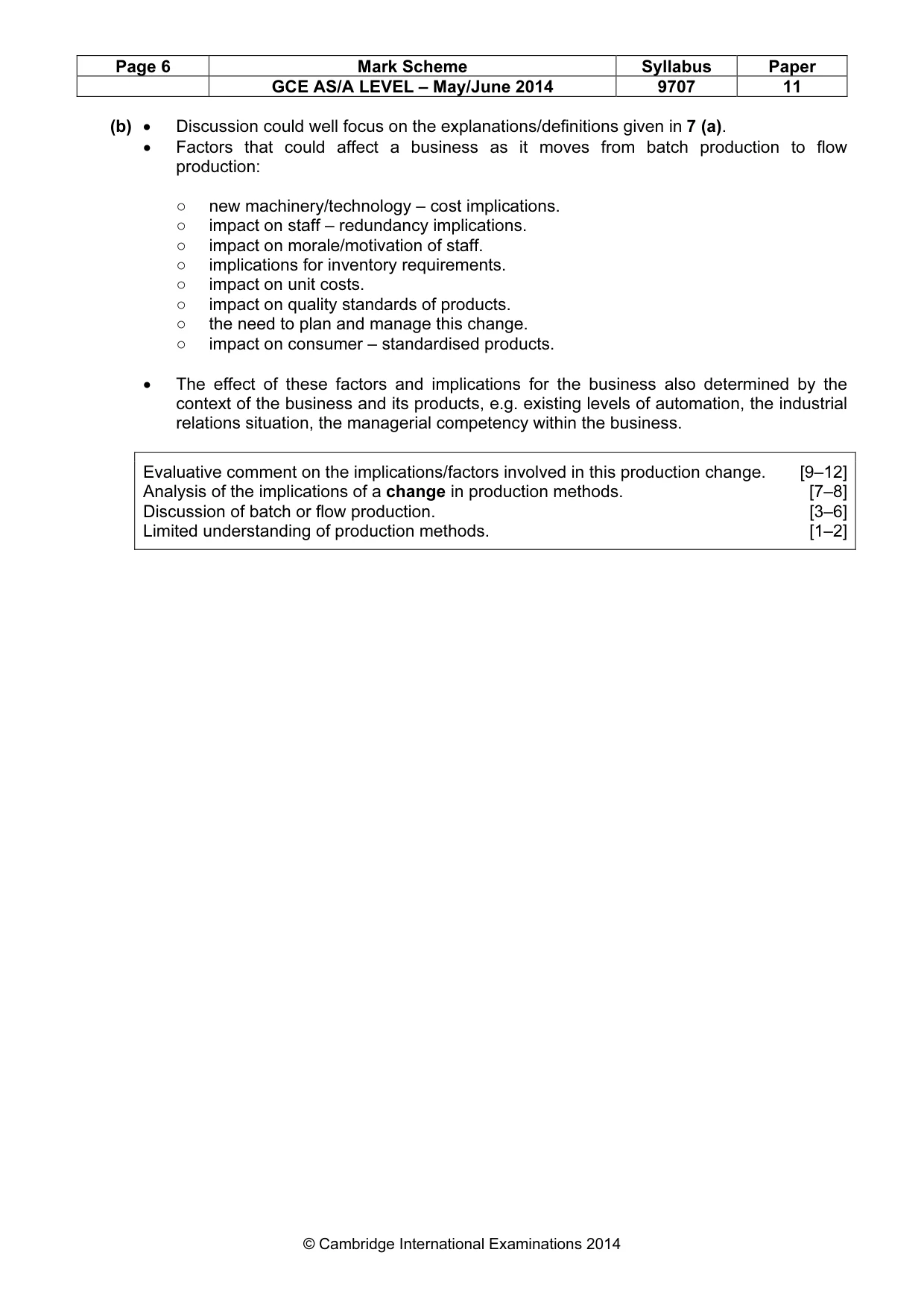 Mark scheme, page 6 of 6
