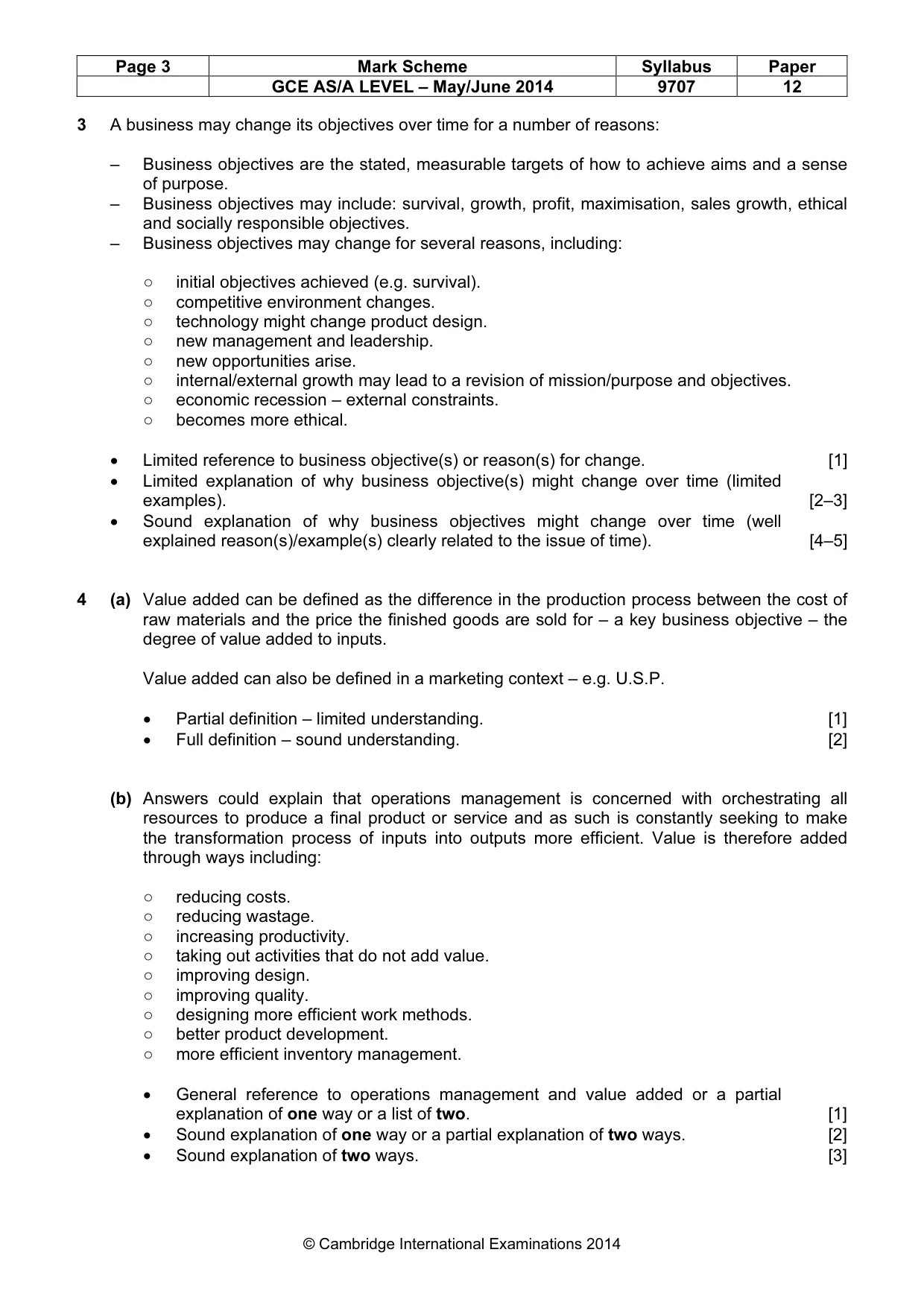 Mark scheme, page 3 of 6