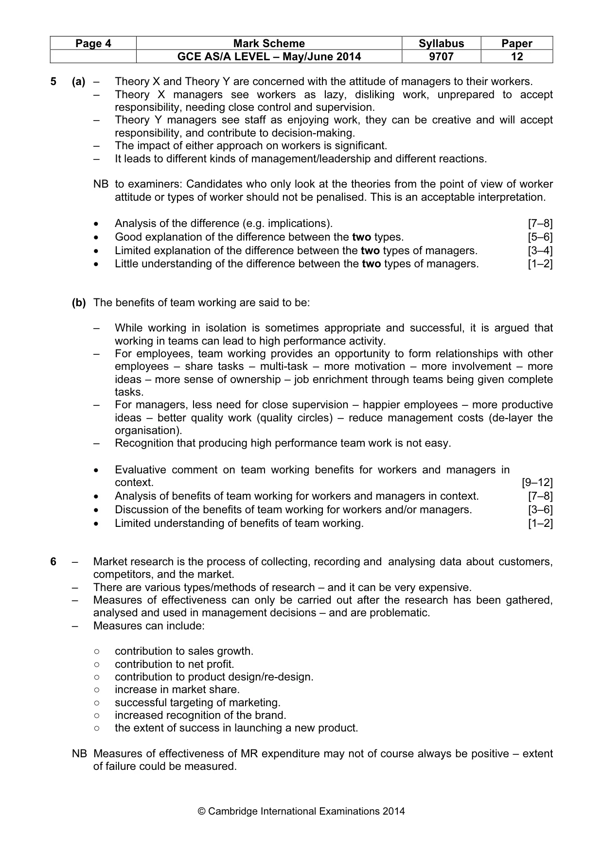 Mark scheme, page 4 of 6