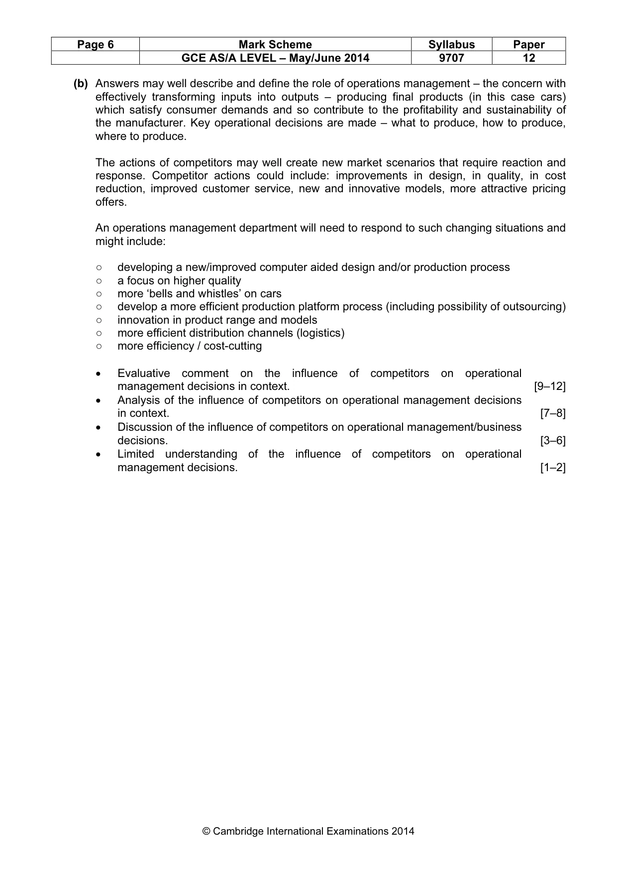 Mark scheme, page 6 of 6