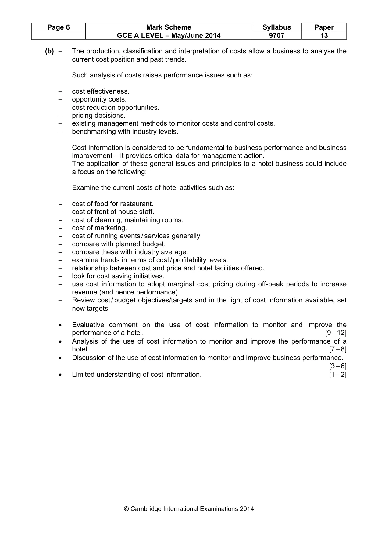 Mark scheme, page 6 of 6