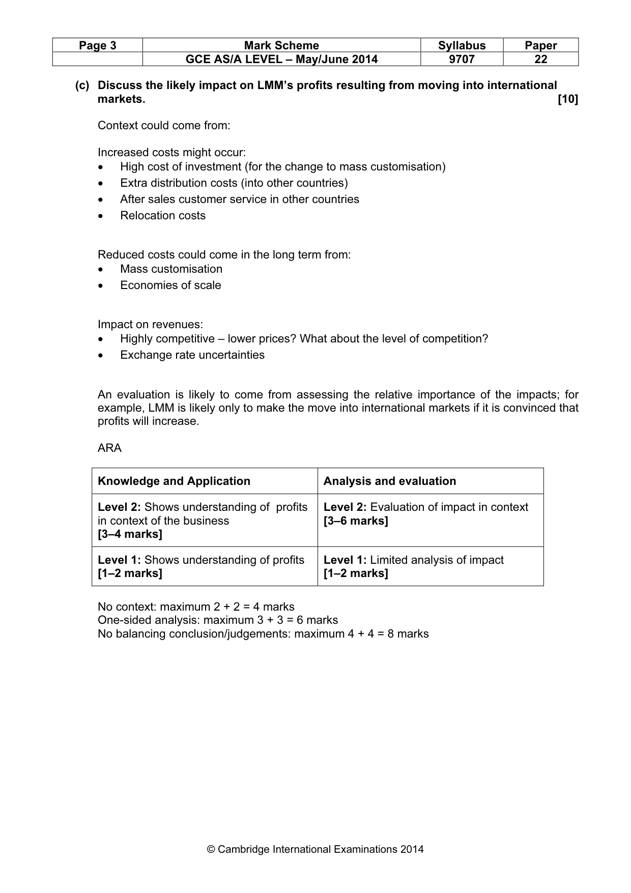 Mark scheme, page 3 of 7