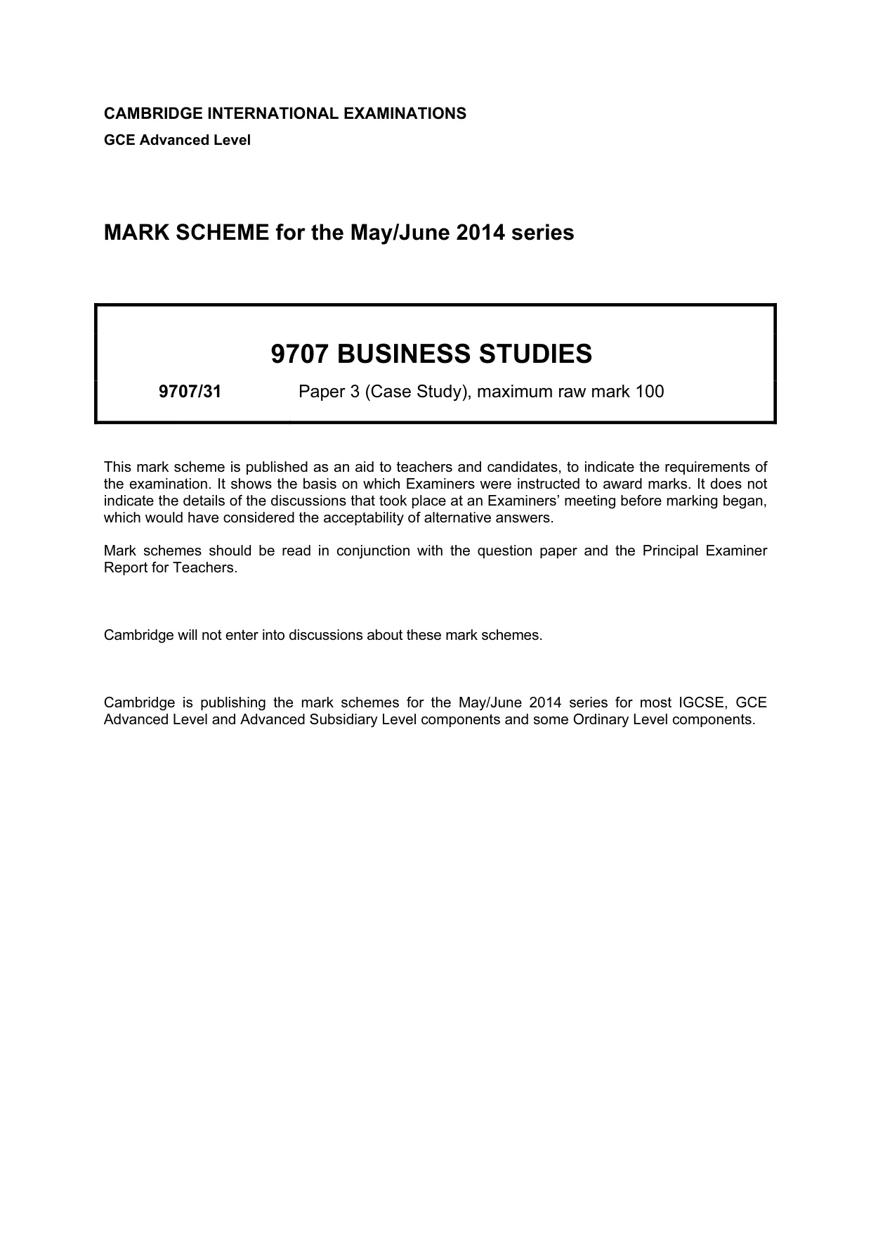 Mark scheme, page 1 of 9
