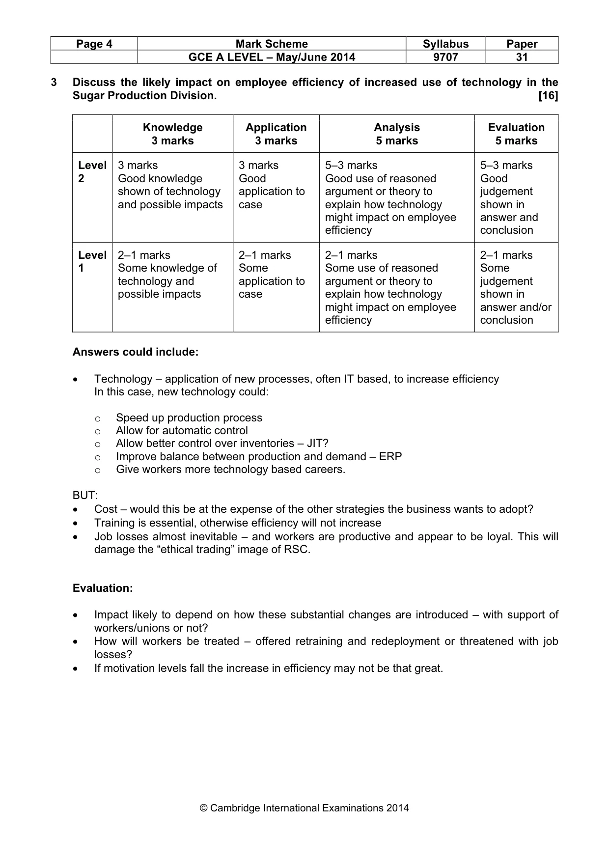 Mark scheme, page 4 of 9