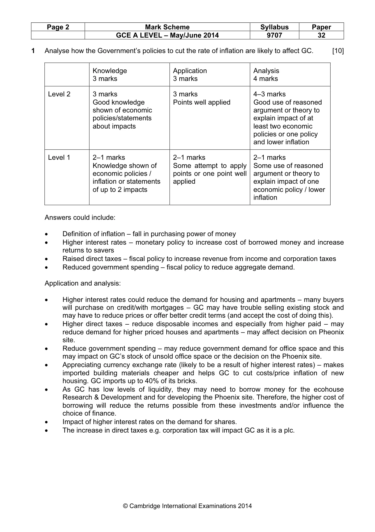 Mark scheme, page 2 of 10