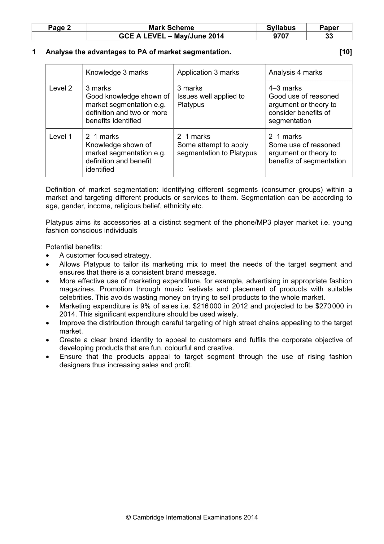 Mark scheme, page 2 of 11