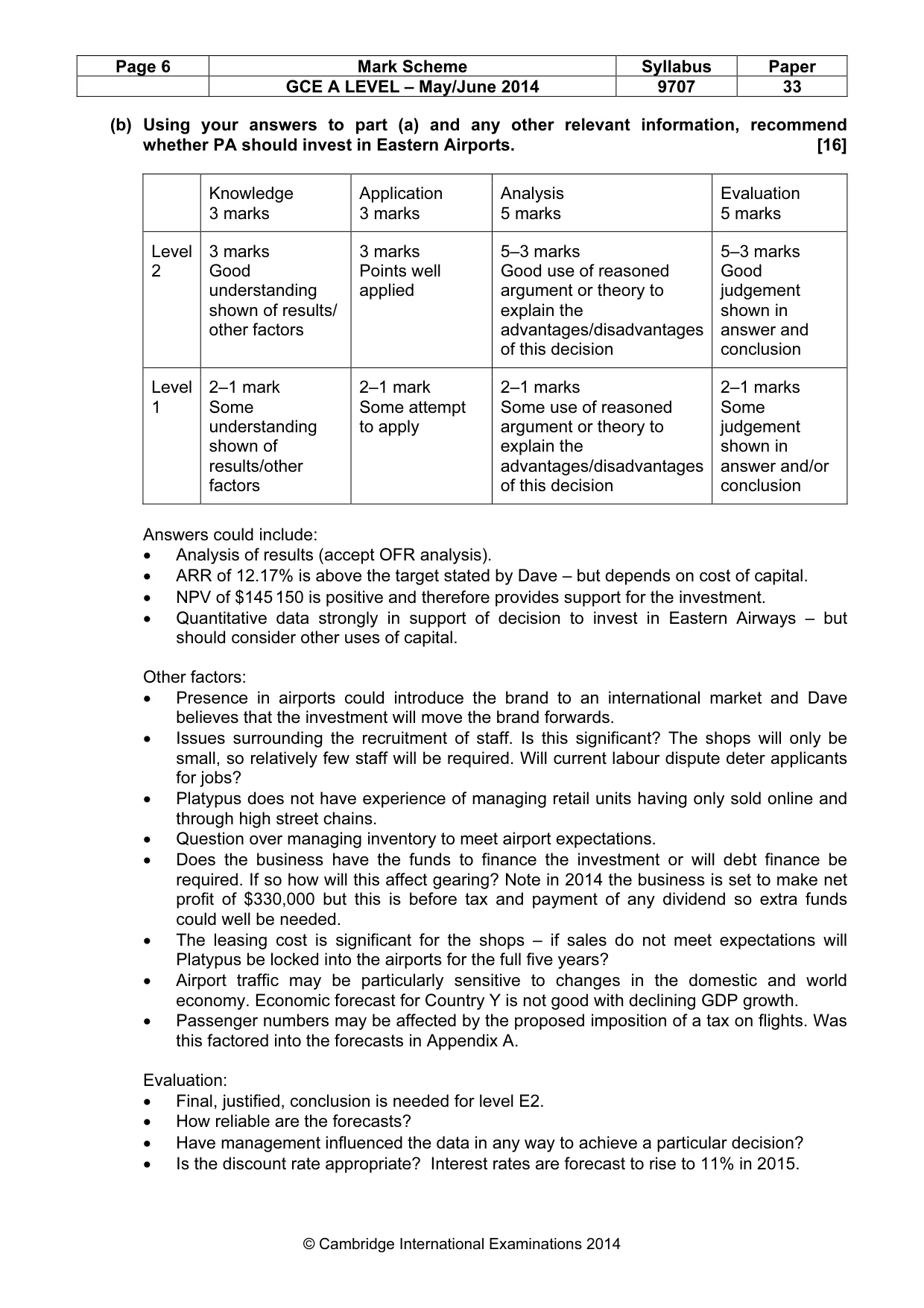 Mark scheme, page 6 of 11