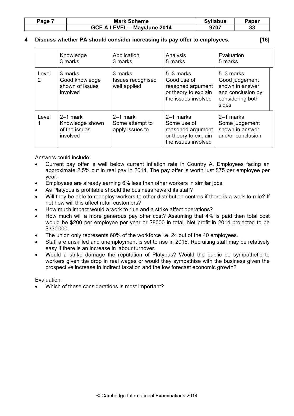 Mark scheme, page 7 of 11
