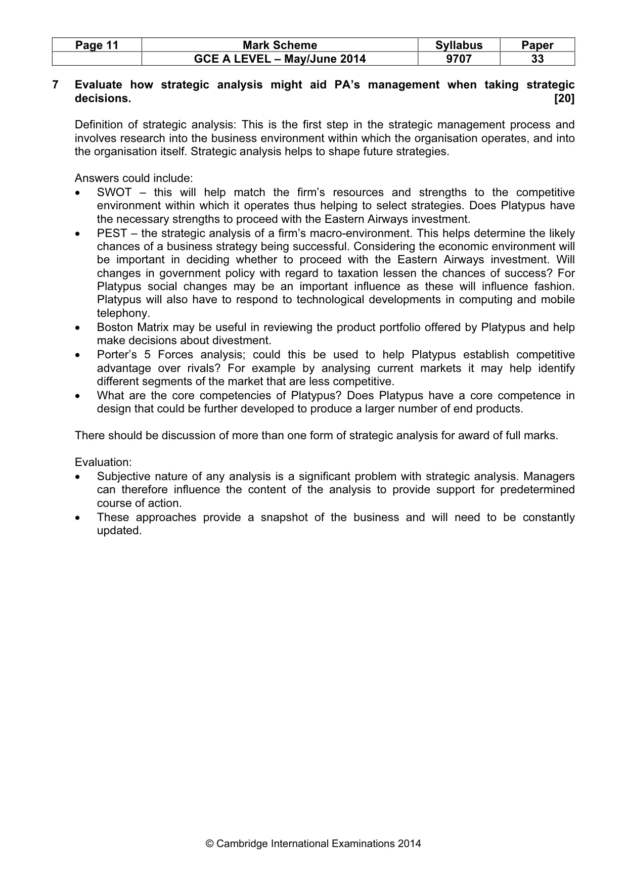 Mark scheme, page 11 of 11