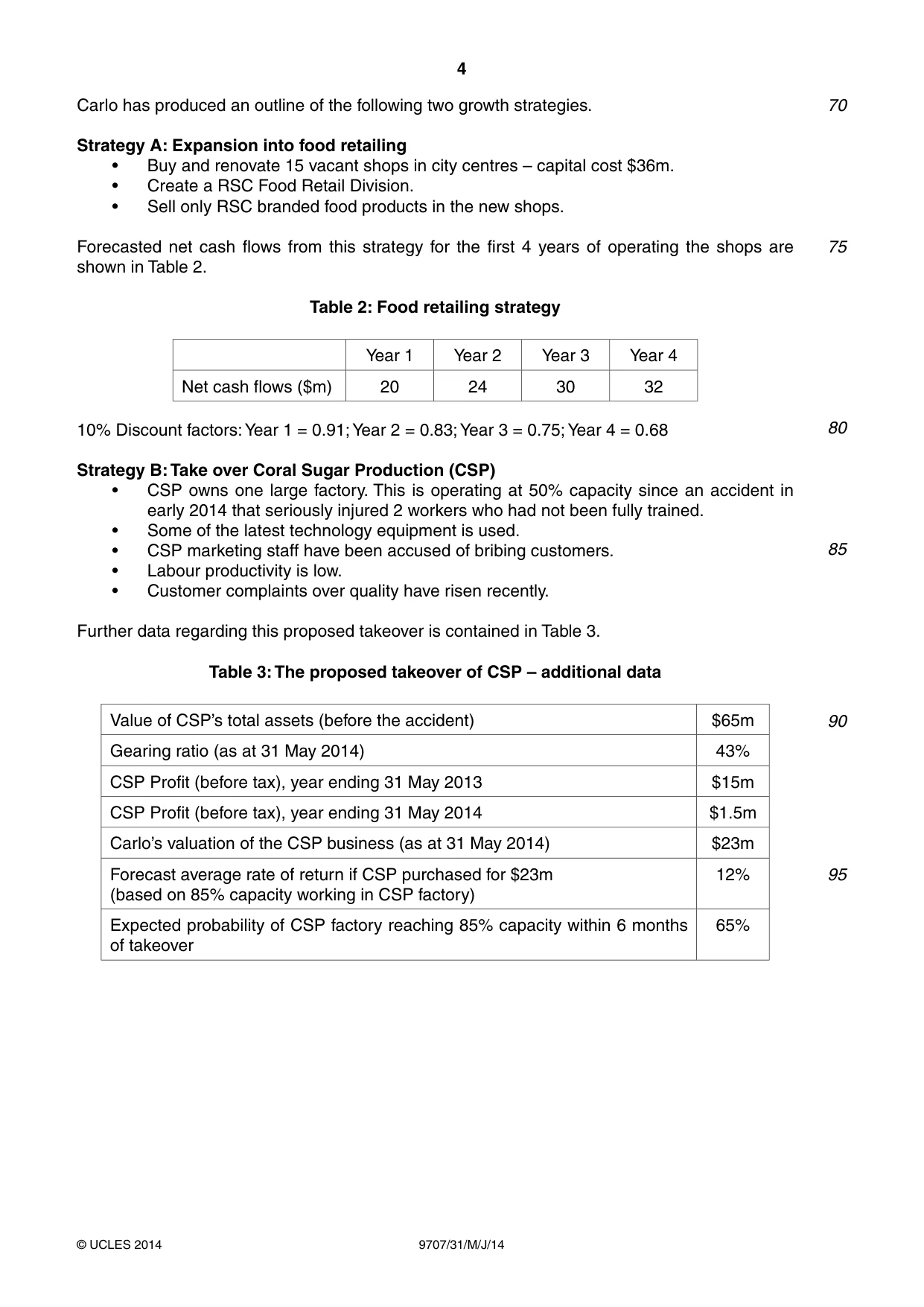 Cambridge A Level Business Studies (for final examination in 2015) 9707 2014 May/June Paper 3 · Variant 1 question paper, page 4 of 8