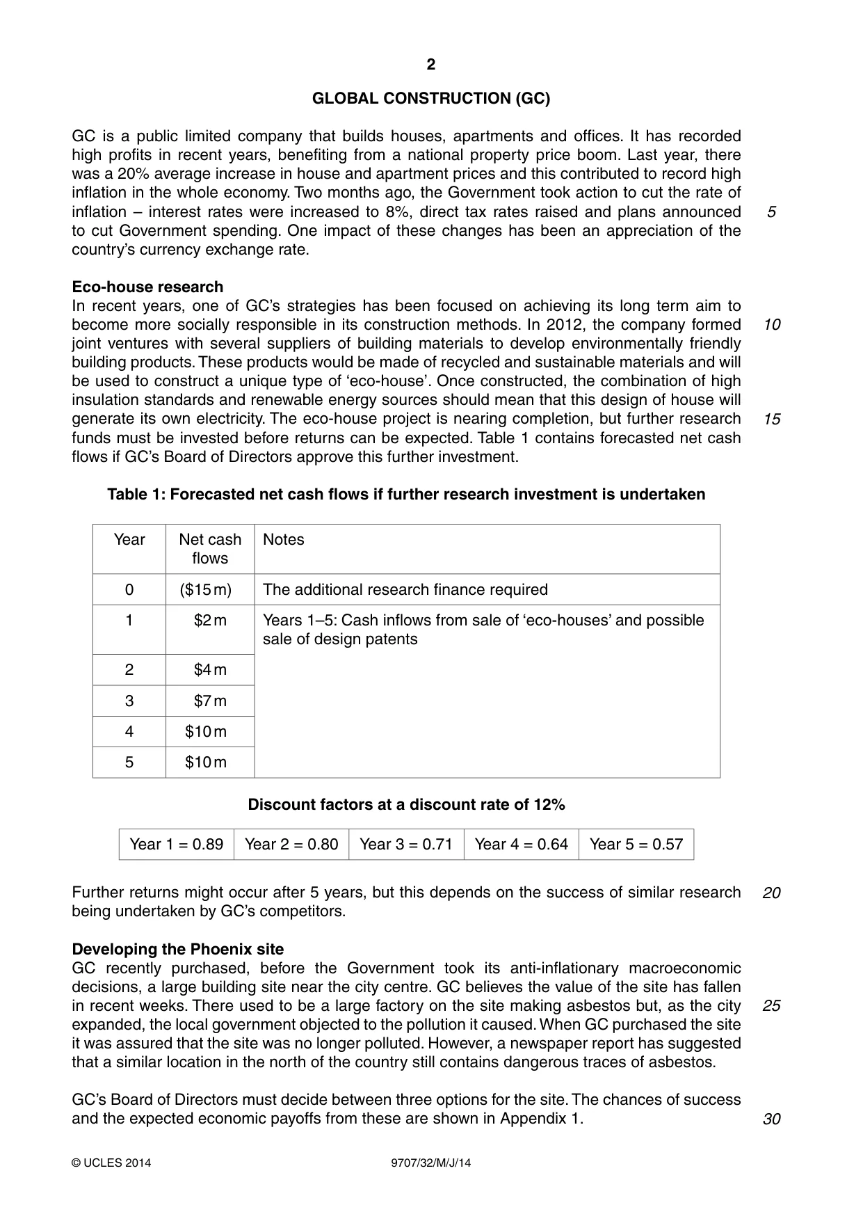 Cambridge A Level Business Studies (for final examination in 2015) 9707 2014 May/June Paper 3 · Variant 2 question paper, page 2 of 8