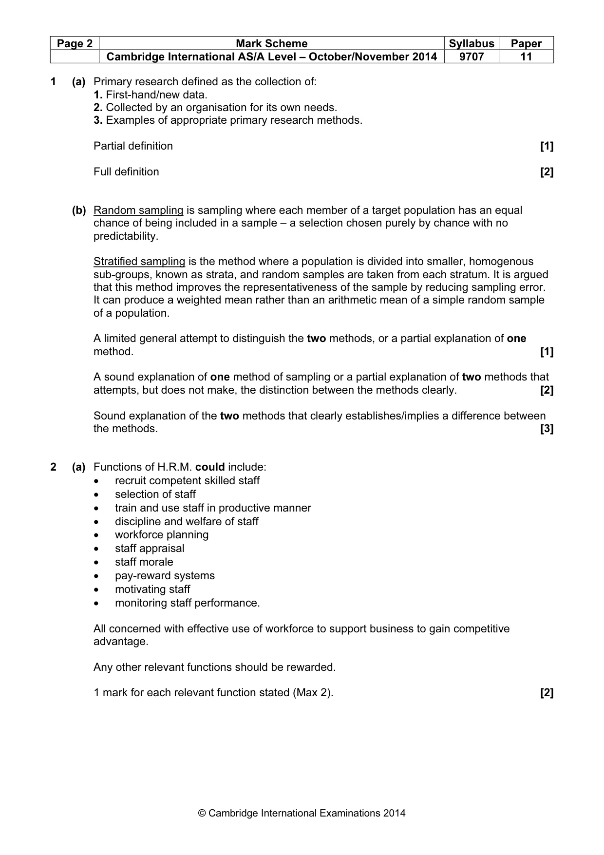 Mark scheme, page 2 of 7