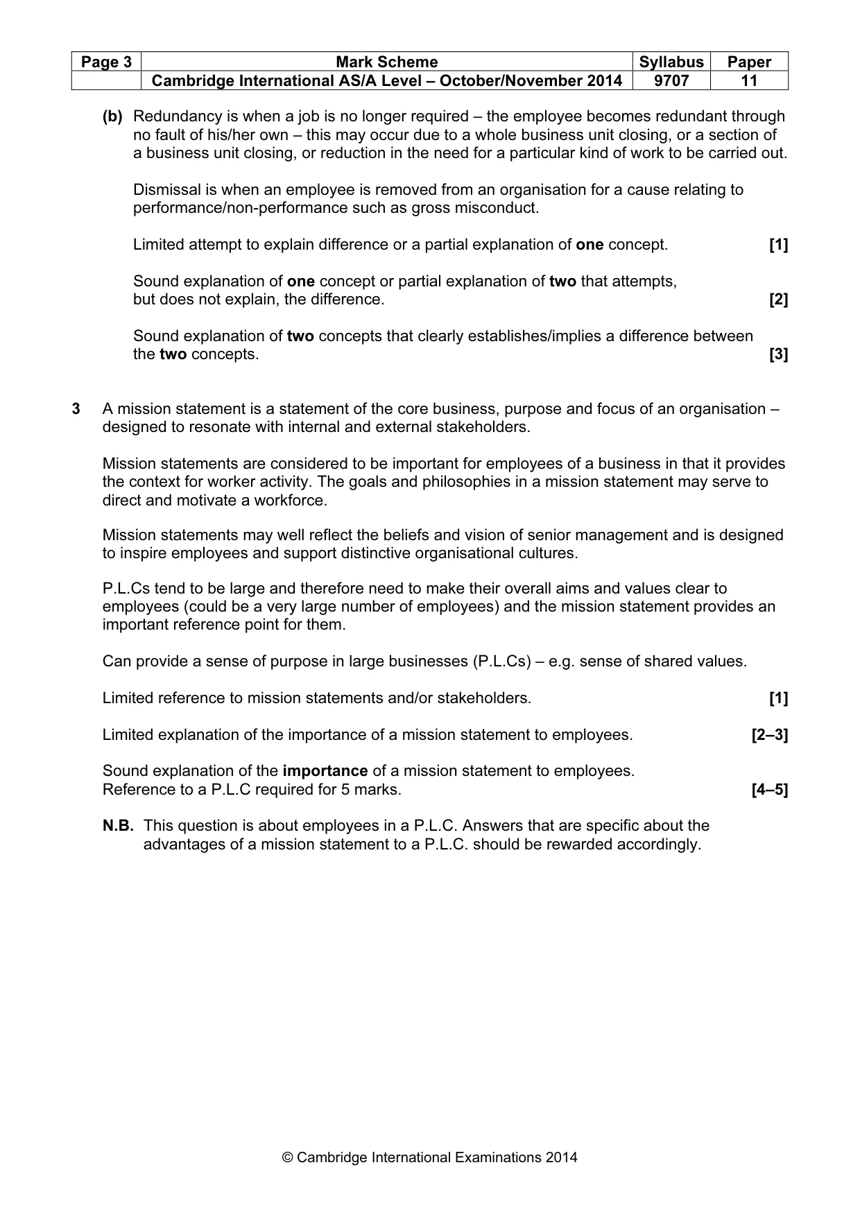 Mark scheme, page 3 of 7
