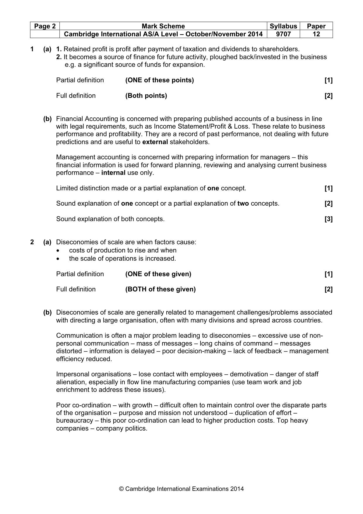Mark scheme, page 2 of 6