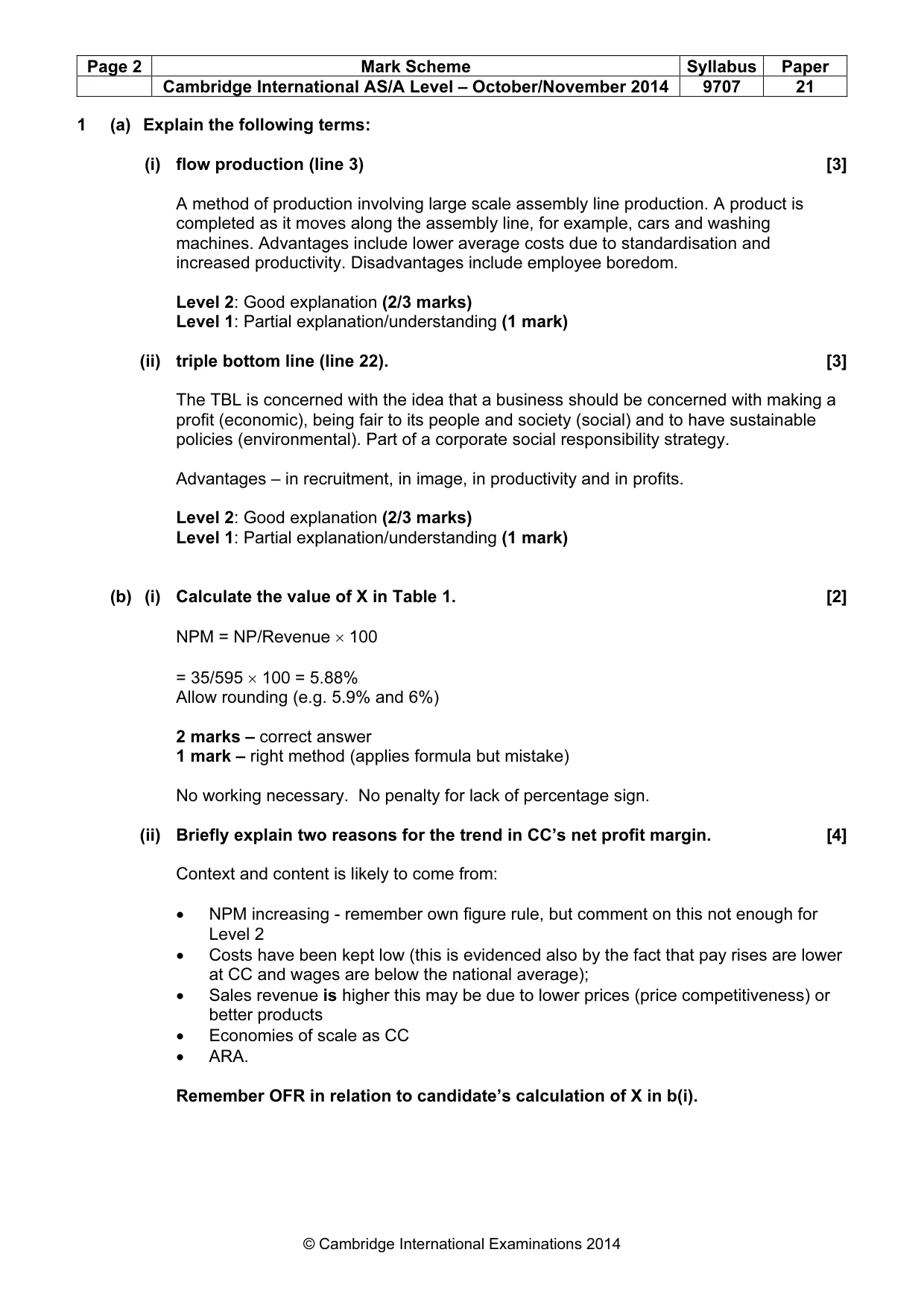 Mark scheme, page 2 of 7