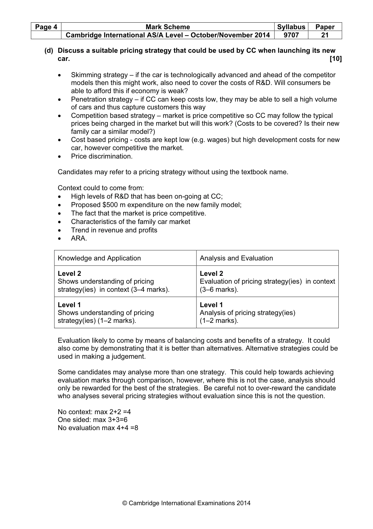 Mark scheme, page 4 of 7