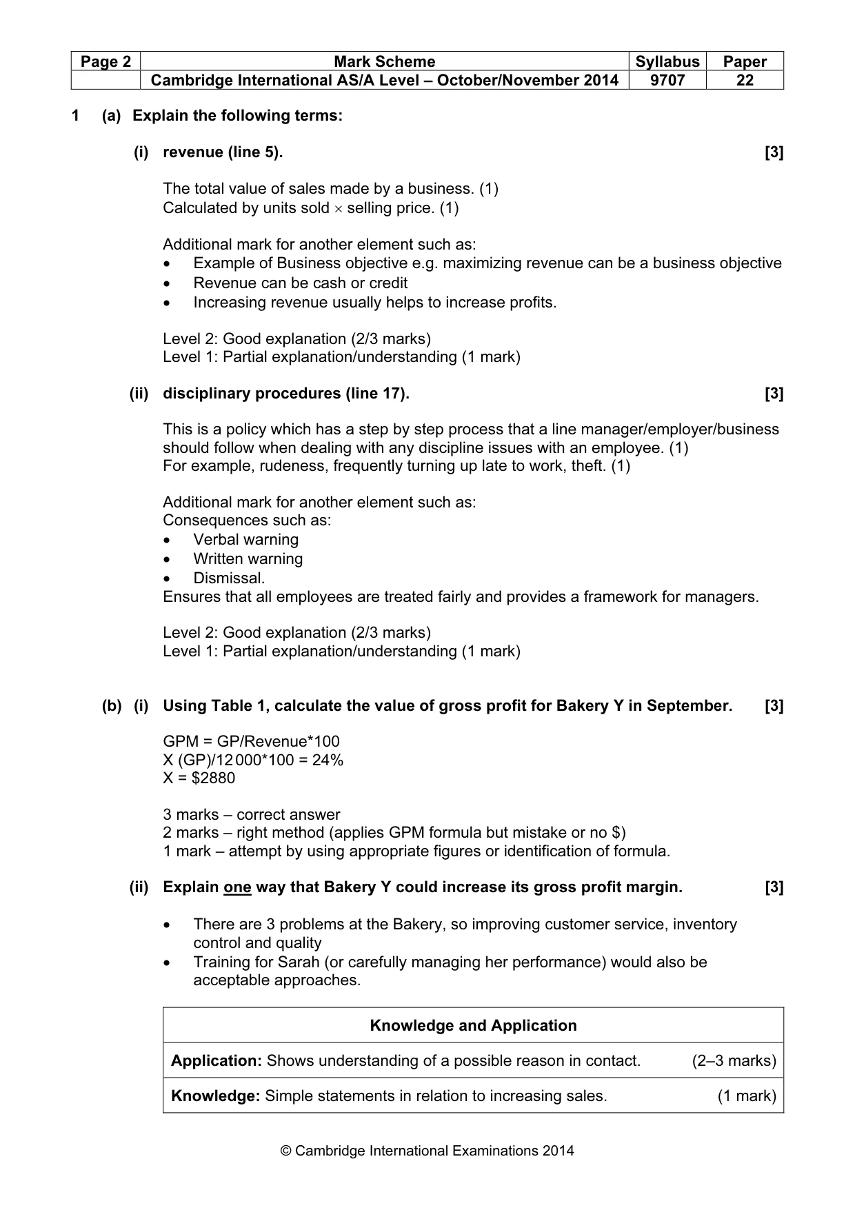 Mark scheme, page 2 of 7