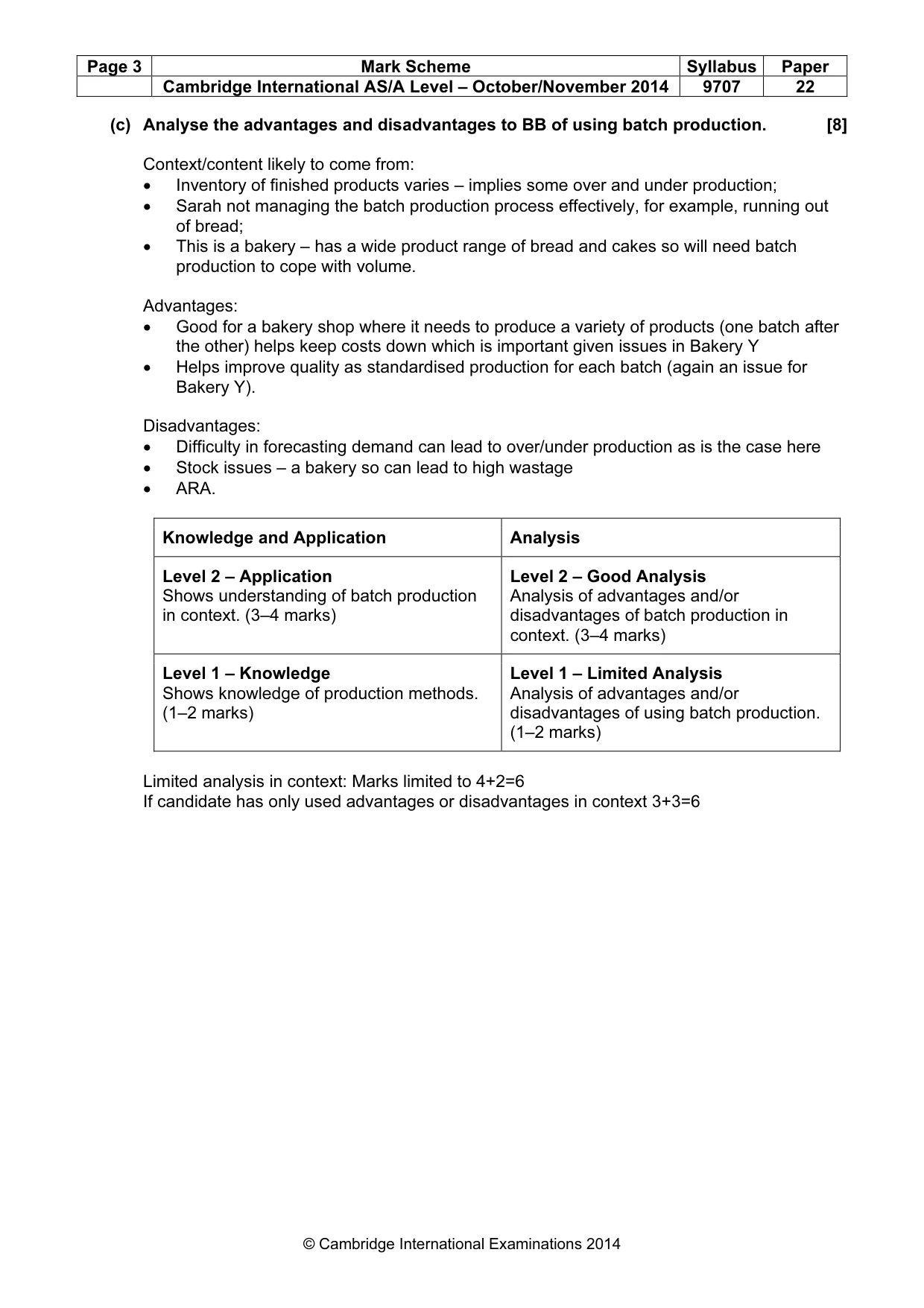 Mark scheme, page 3 of 7