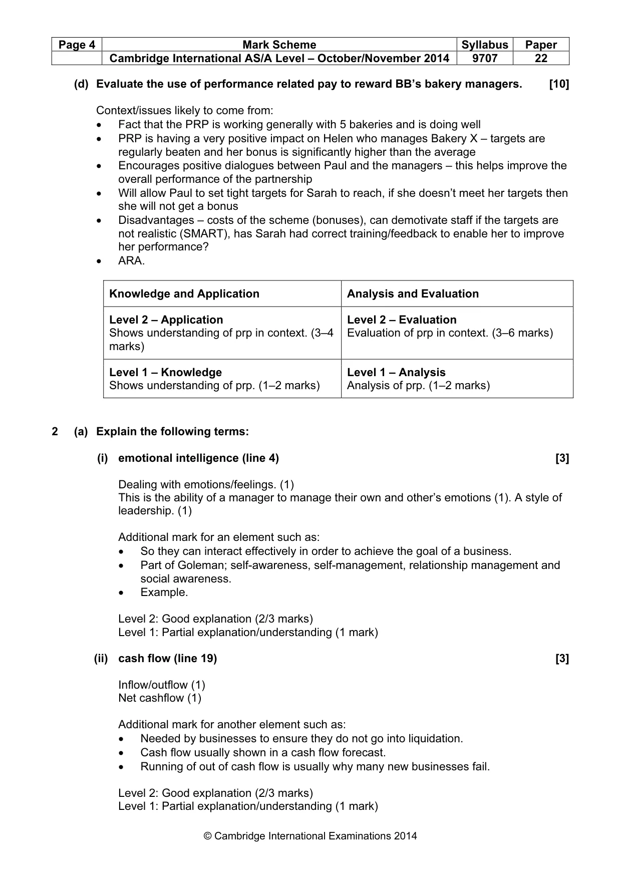 Mark scheme, page 4 of 7