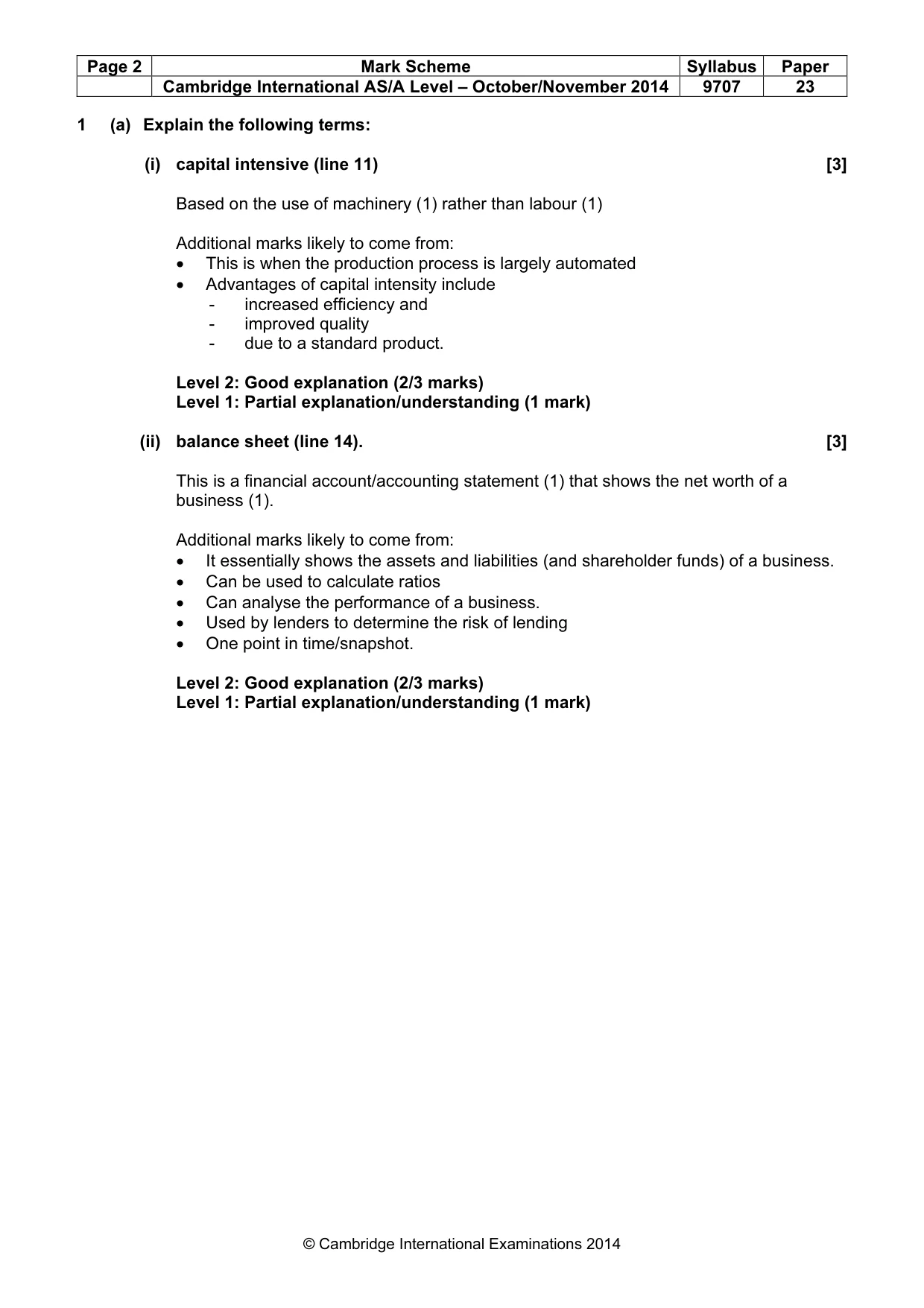 Mark scheme, page 2 of 8