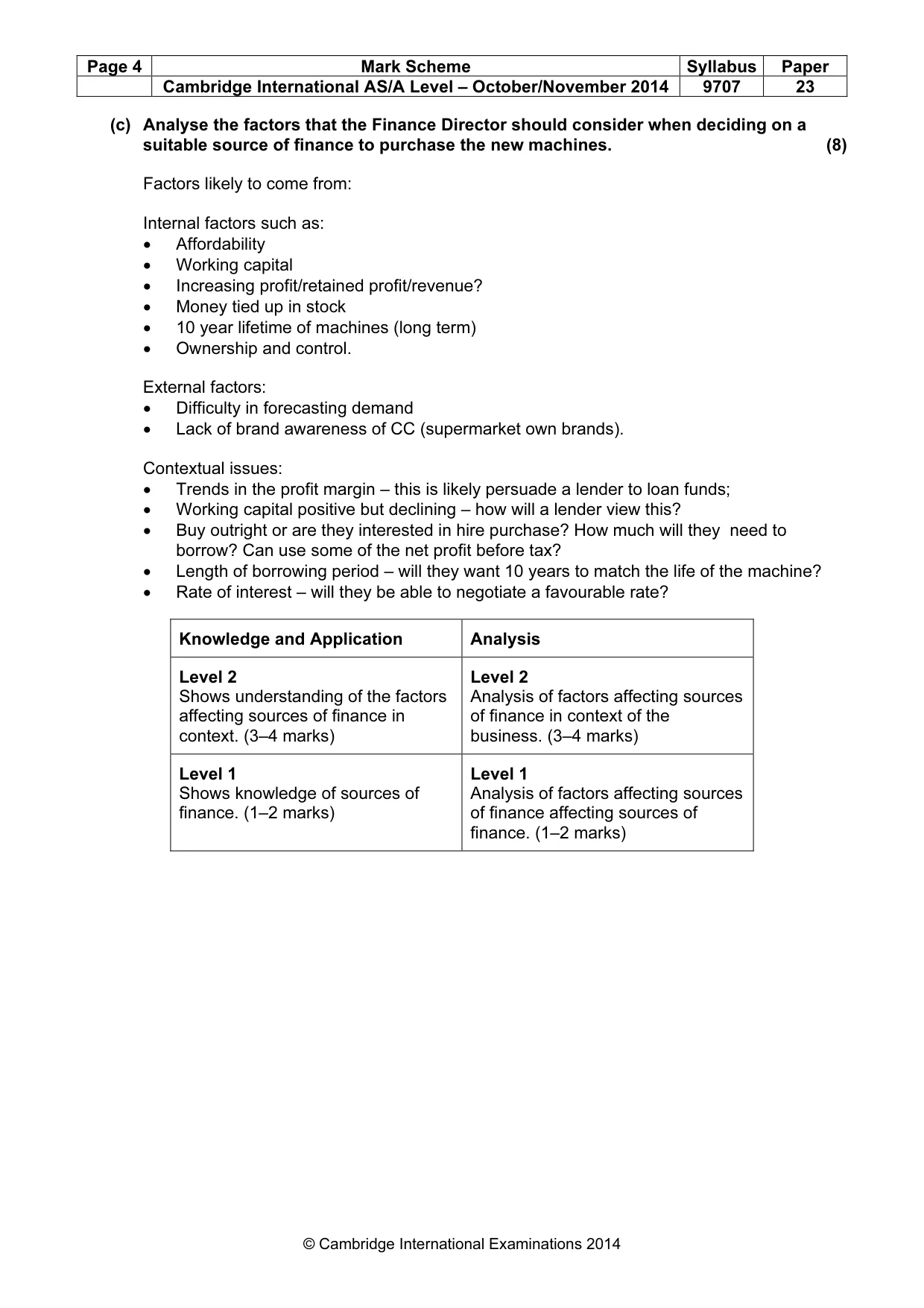 Mark scheme, page 4 of 8