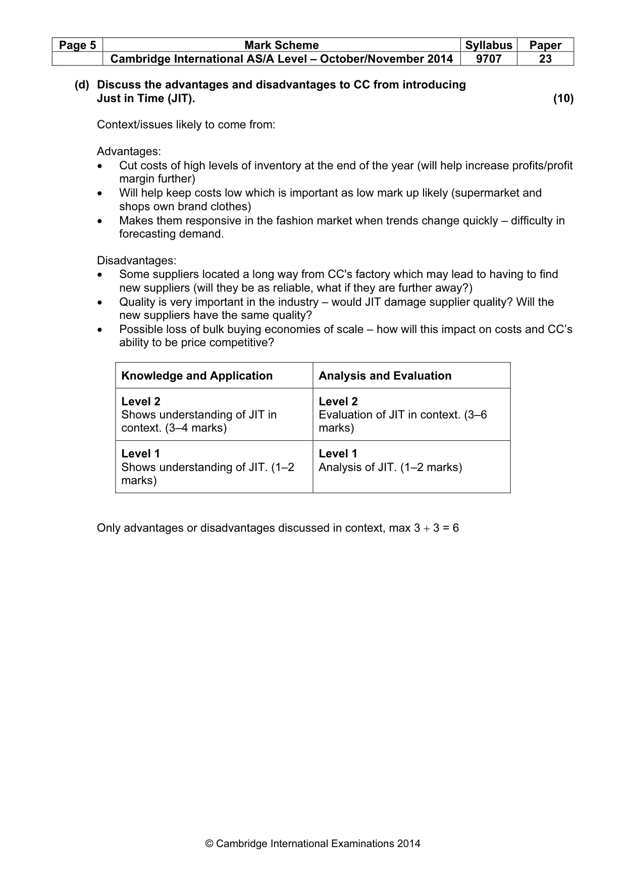 Mark scheme, page 5 of 8