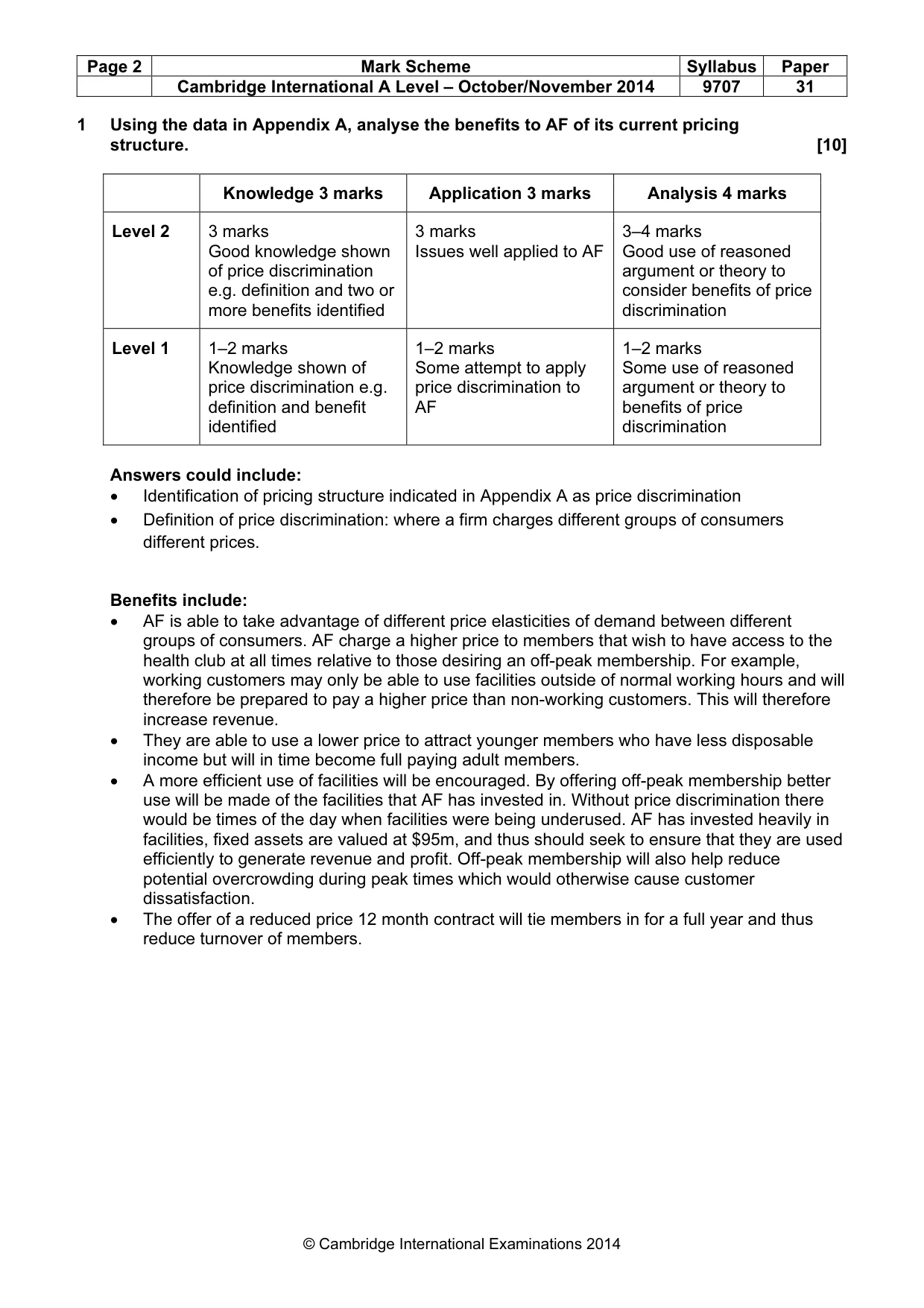 Mark scheme, page 2 of 9