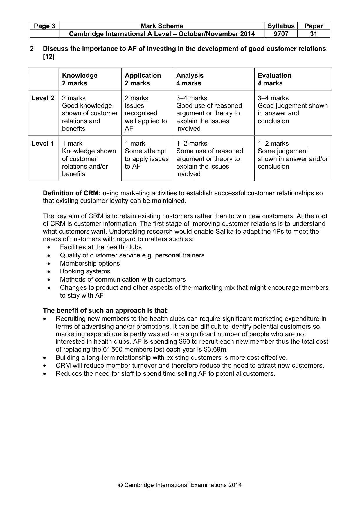 Mark scheme, page 3 of 9